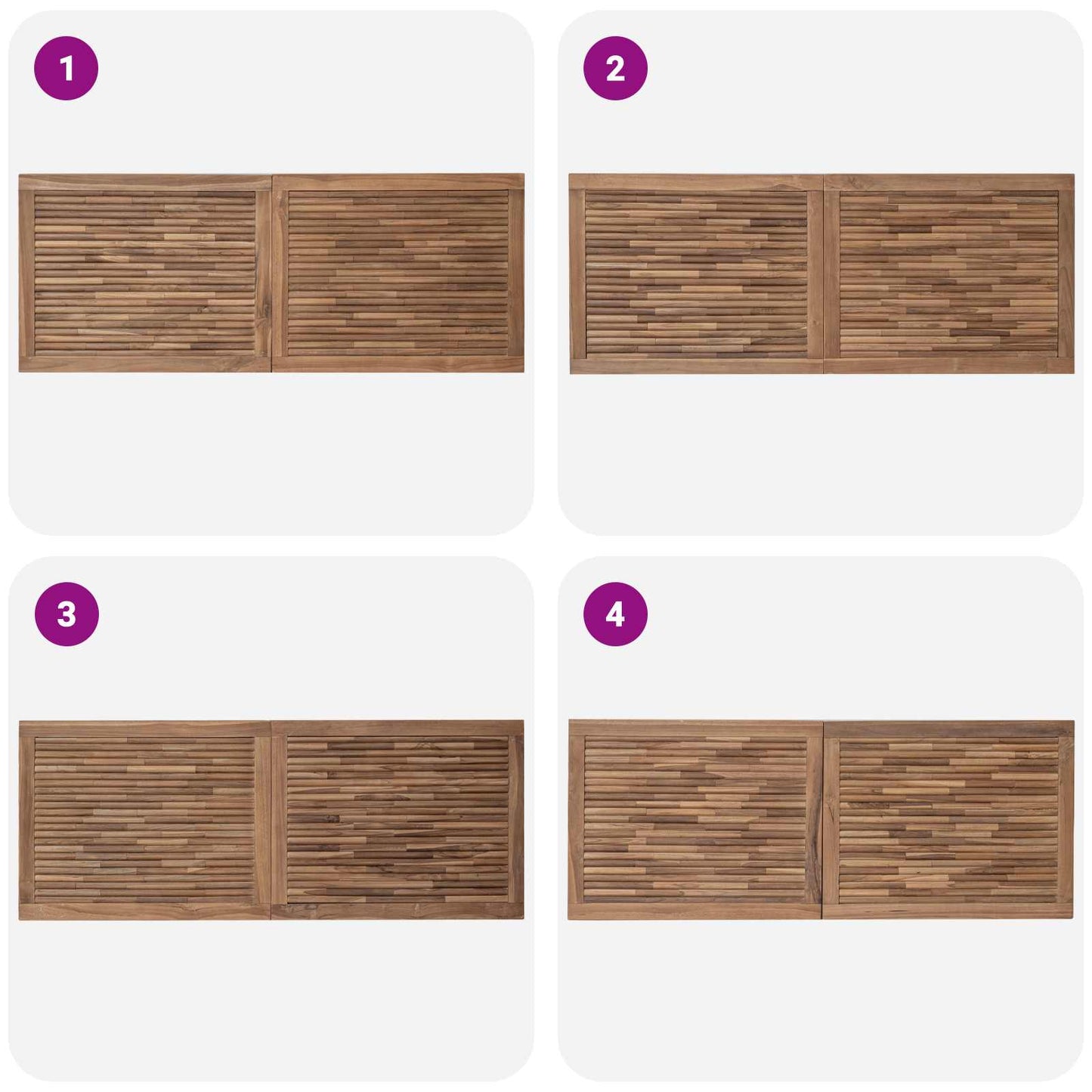 Headboard Natural Solid Teak Wood