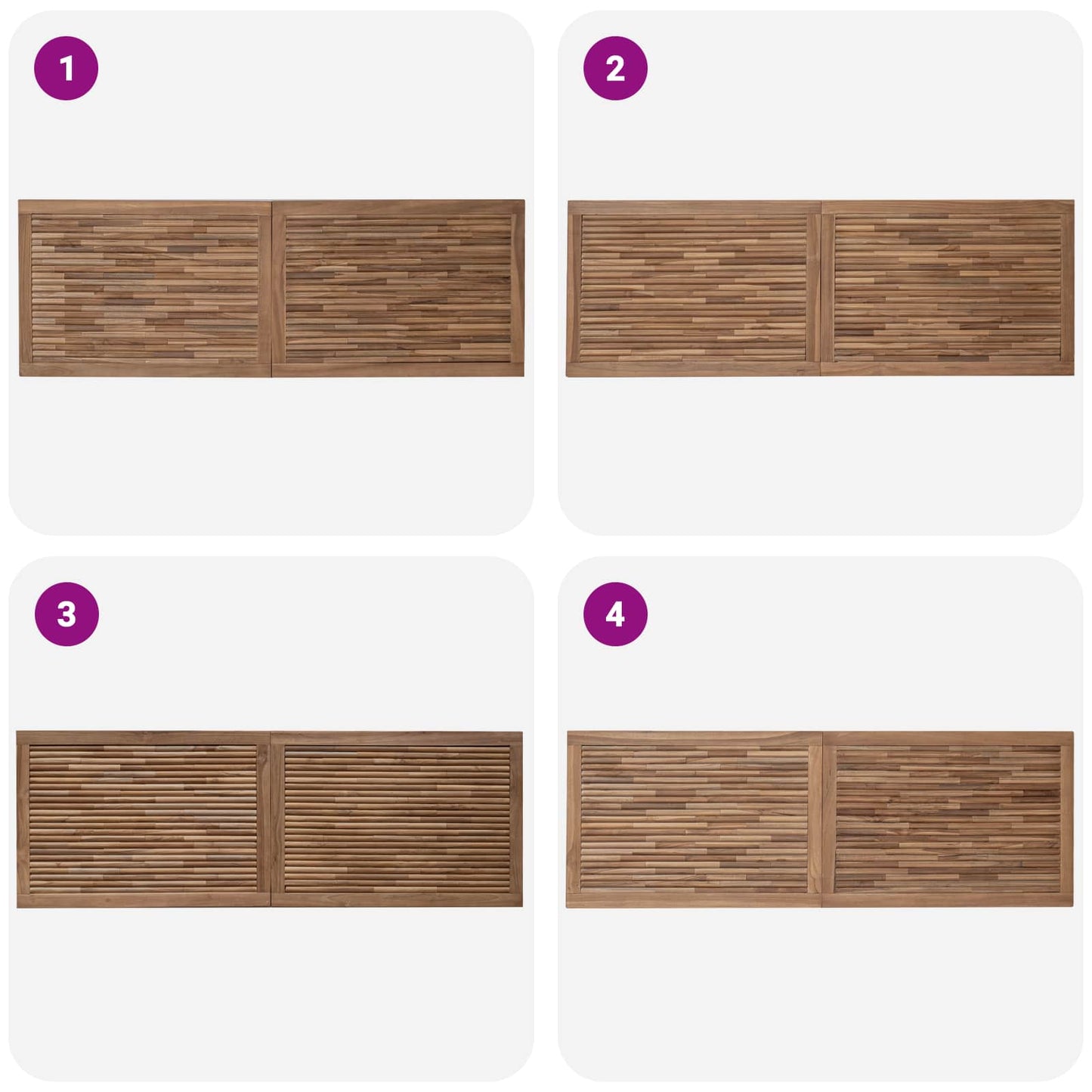 Headboard Natural Solid Teak Wood
