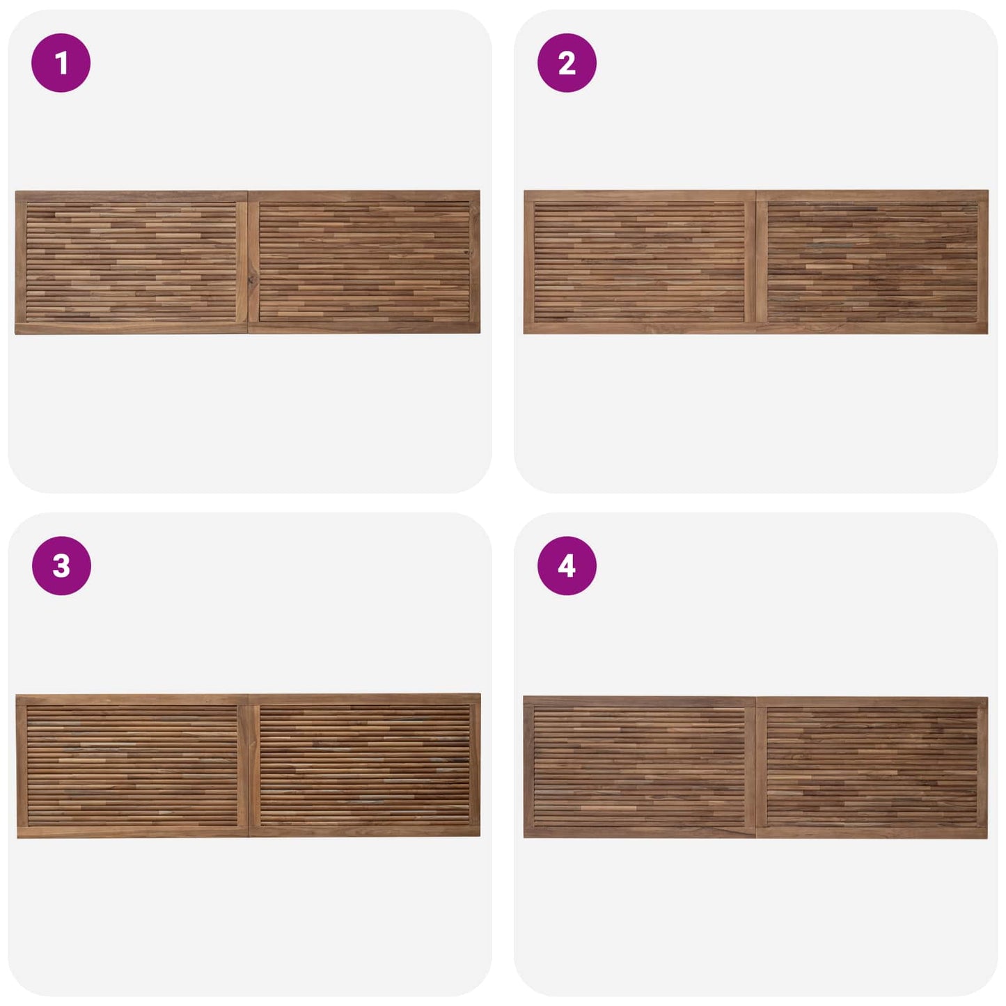 Headboard Natural Solid Teak Wood