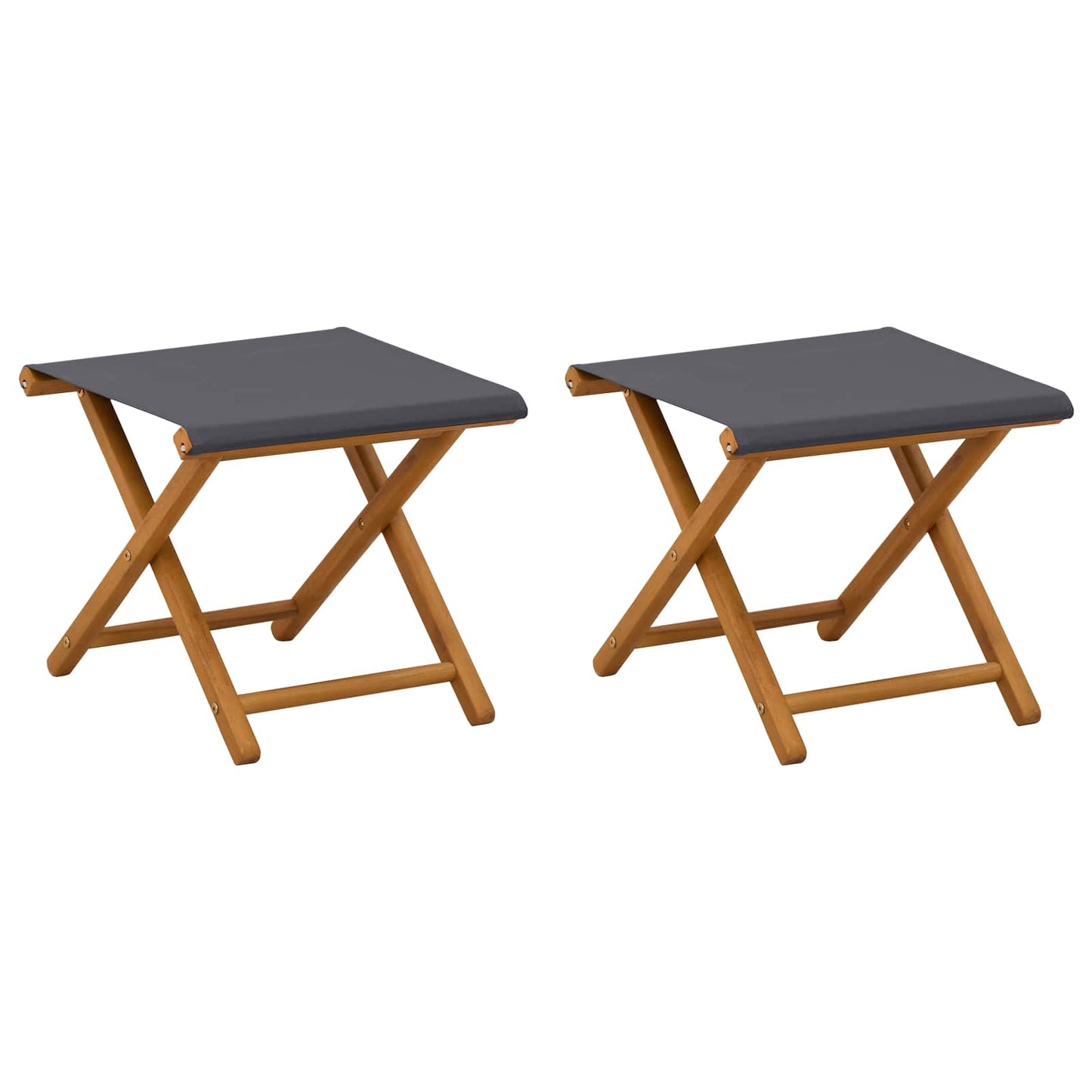 Deck Chair 2 pcs Solid Eucalyptus Wood Grey