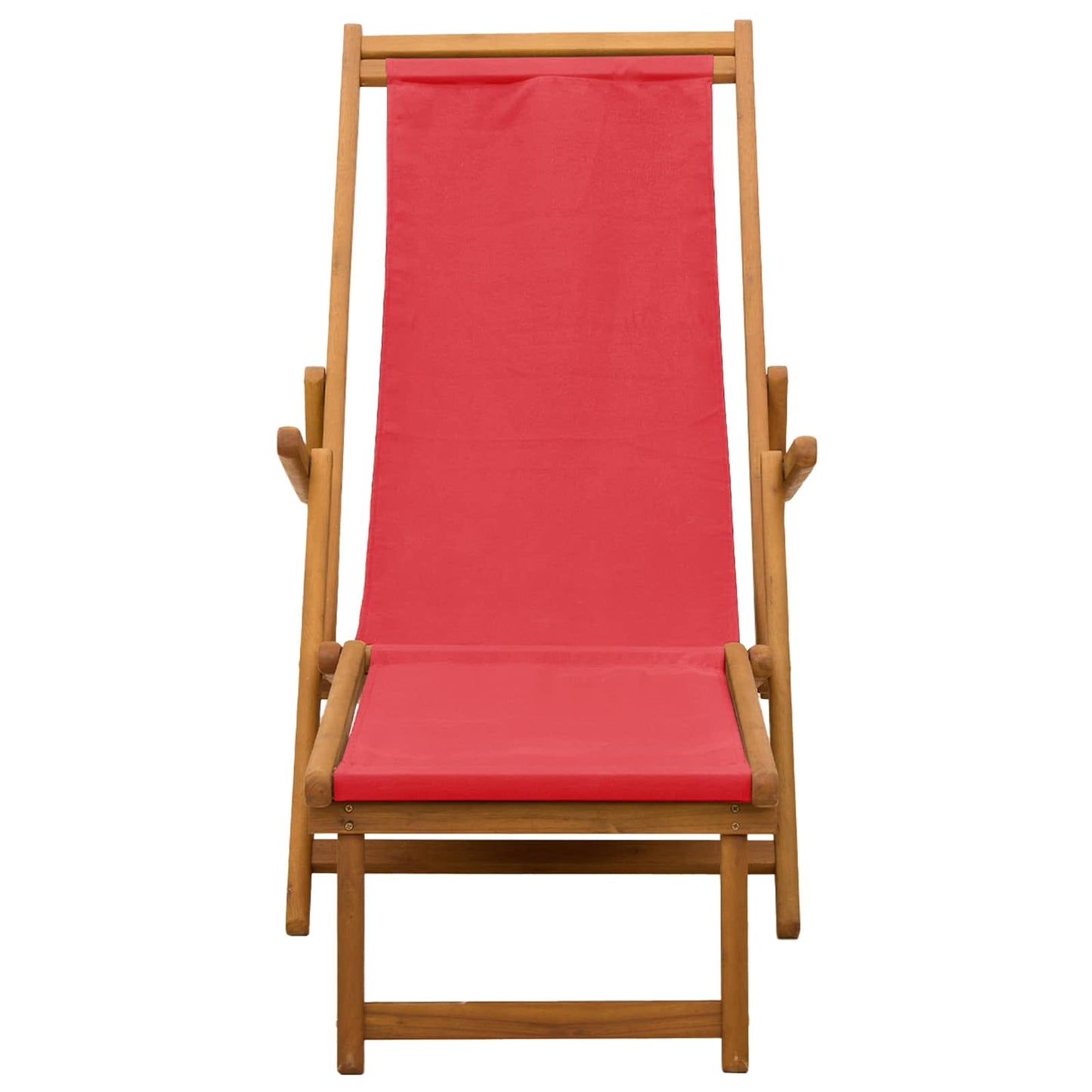 Folding Sun Lounger 3 Position Solid Eucalyptus Wood Red