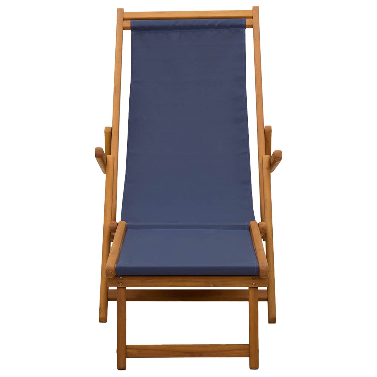 Folding Sun Lounger 3 Position Solid Eucalyptus Wood Blue