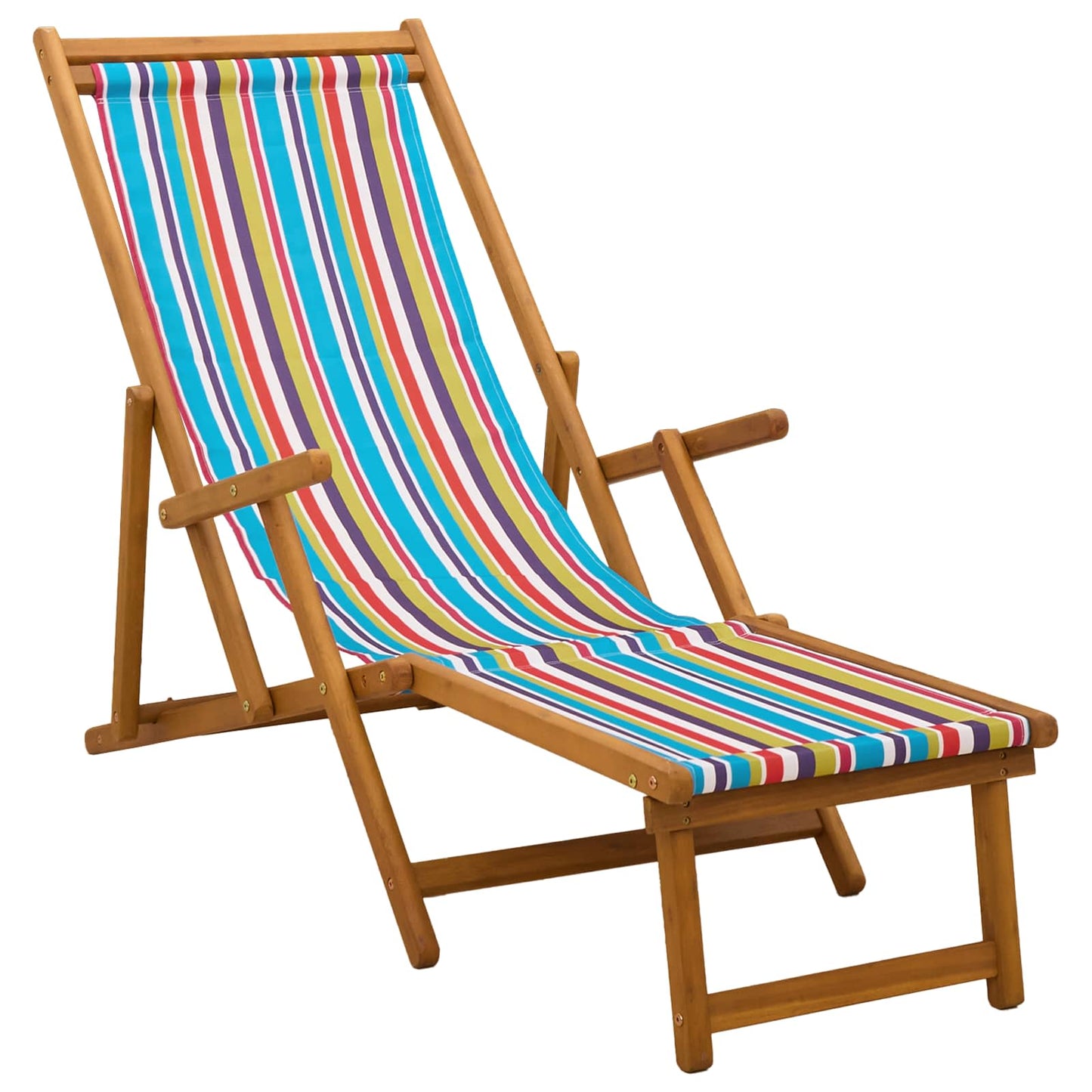 Folding Sun Lounger 3 Position Solid Eucalyptus Wood