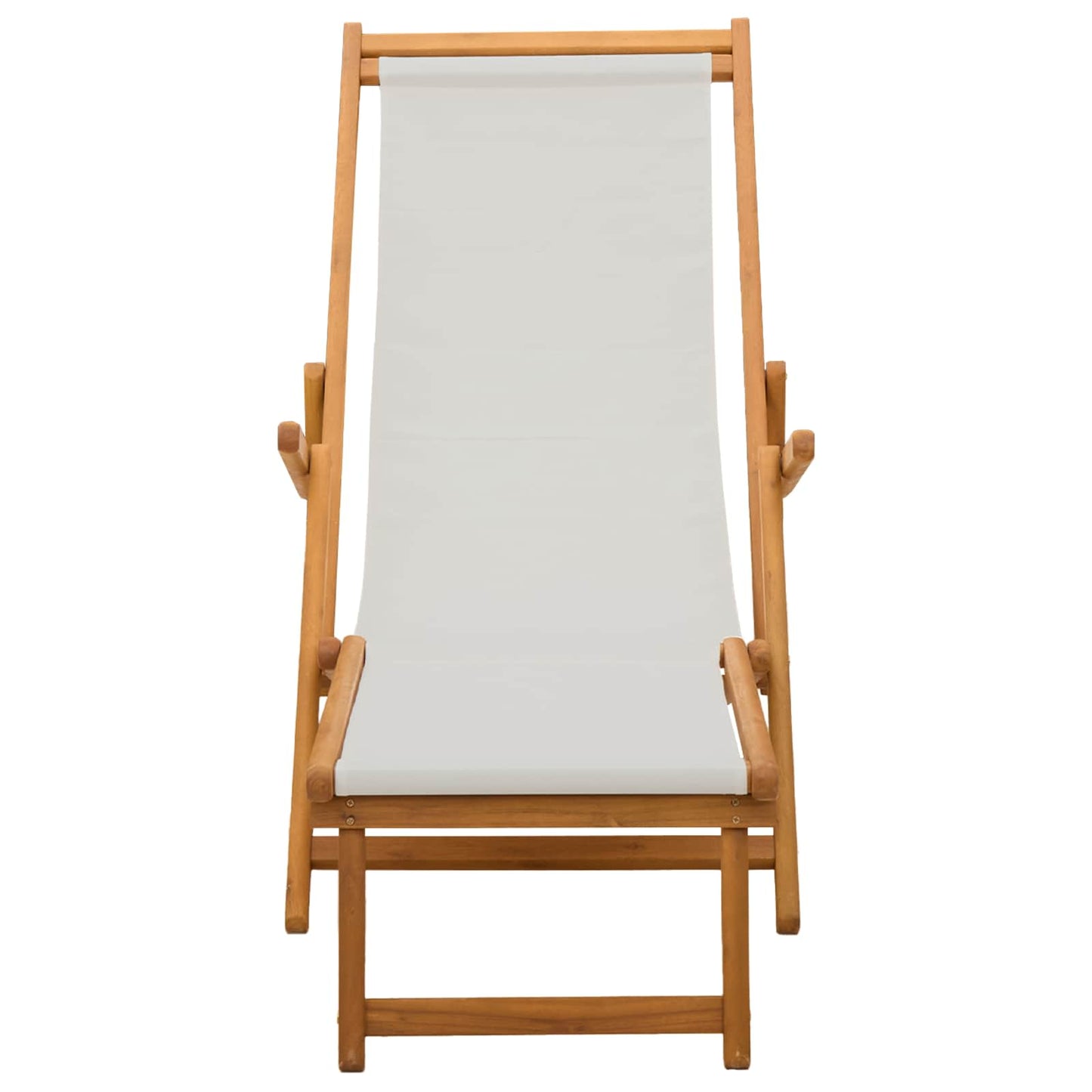 Folding Sun Lounger 3 Position Solid Eucalyptus Wood Cream