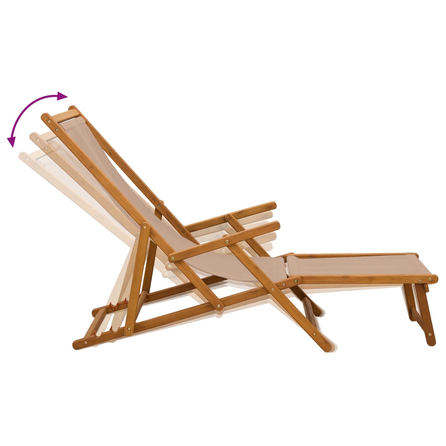 Folding Sun Lounger 3 Position Solid Eucalyptus Wood Taupe
