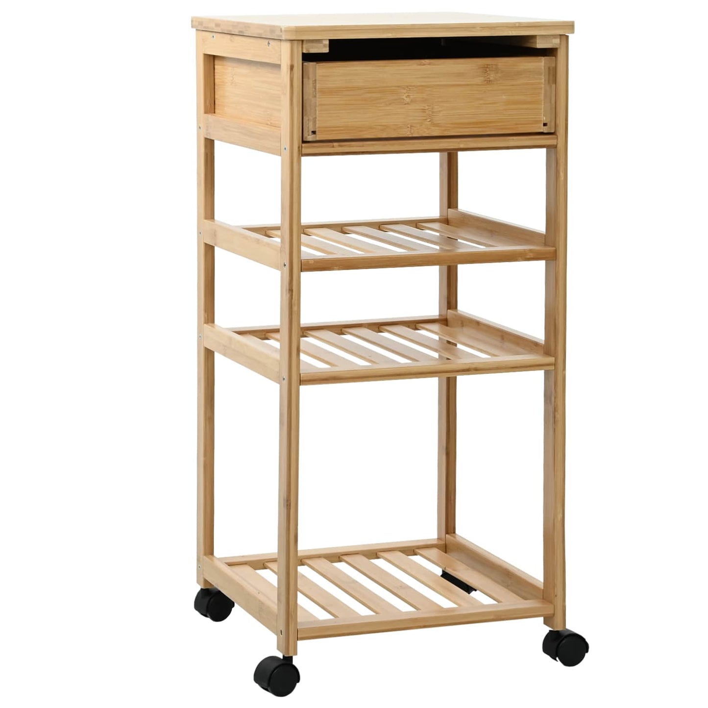 Kitchen Trolley with Wheels Natural 37 x 36 x 80 cm Bamboo
