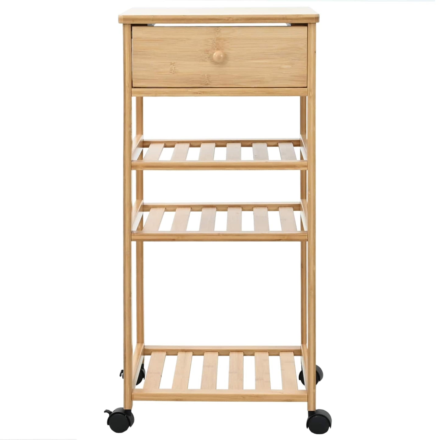 Kitchen Trolley with Wheels Natural 37 x 36 x 80 cm Bamboo