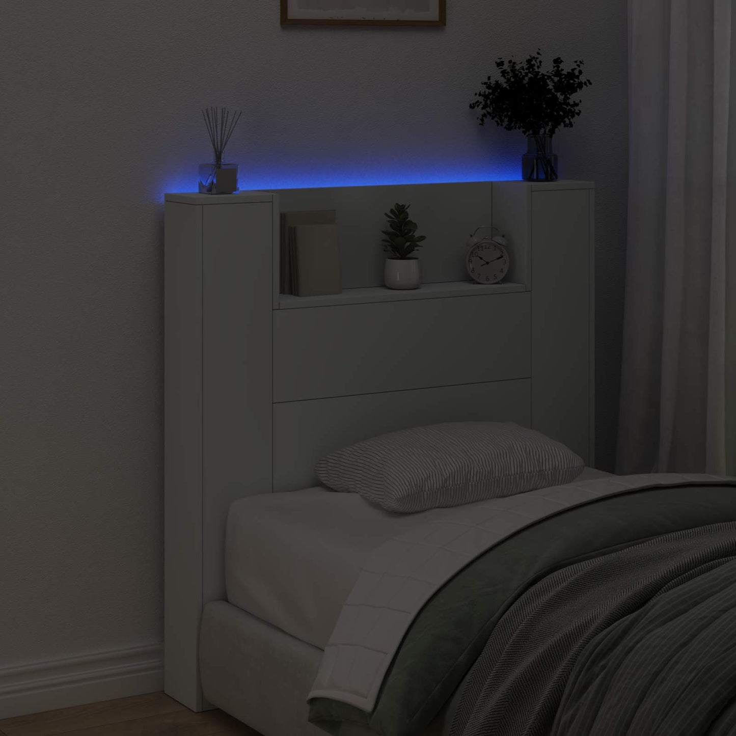 Headboard White 100 x 16.5 x 103.5 cm Engineered Wood