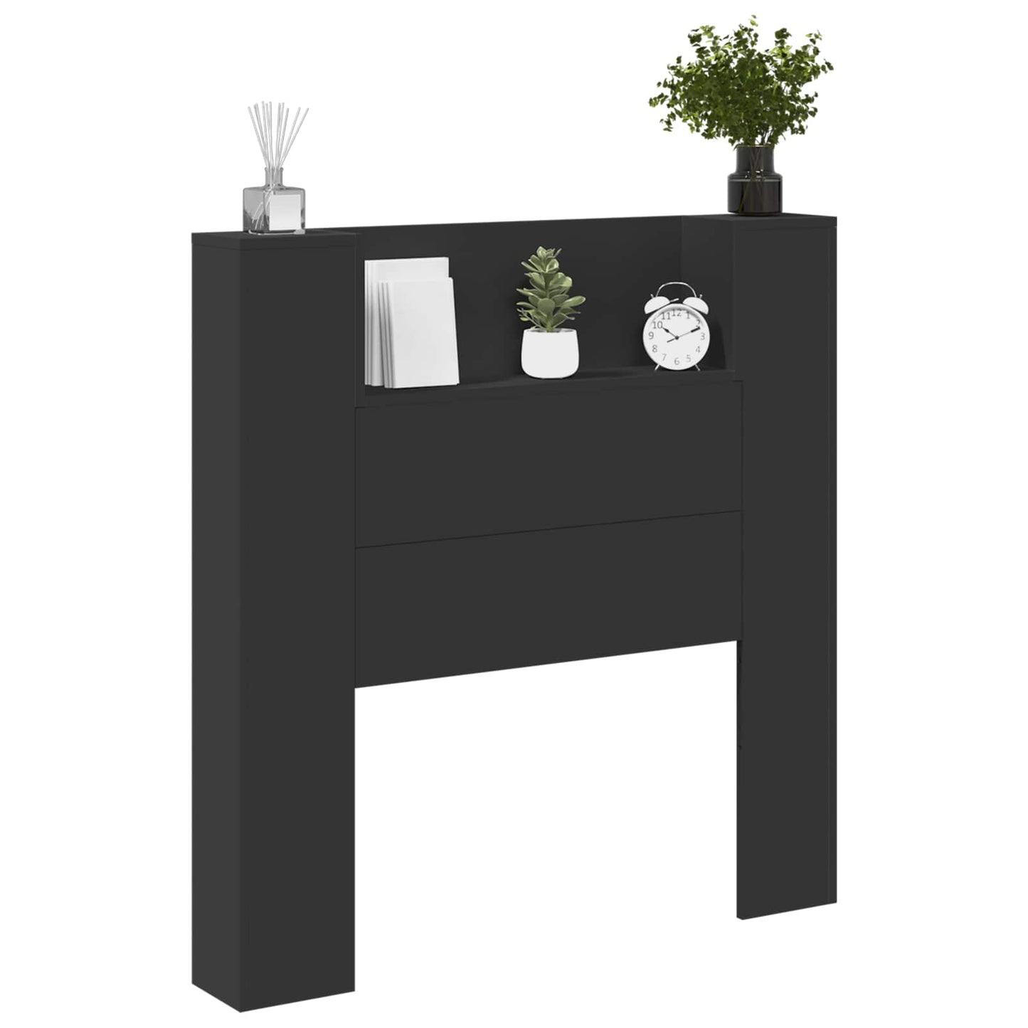 Headboard Black 100 x 16.5 x 103.5 cm Engineered Wood