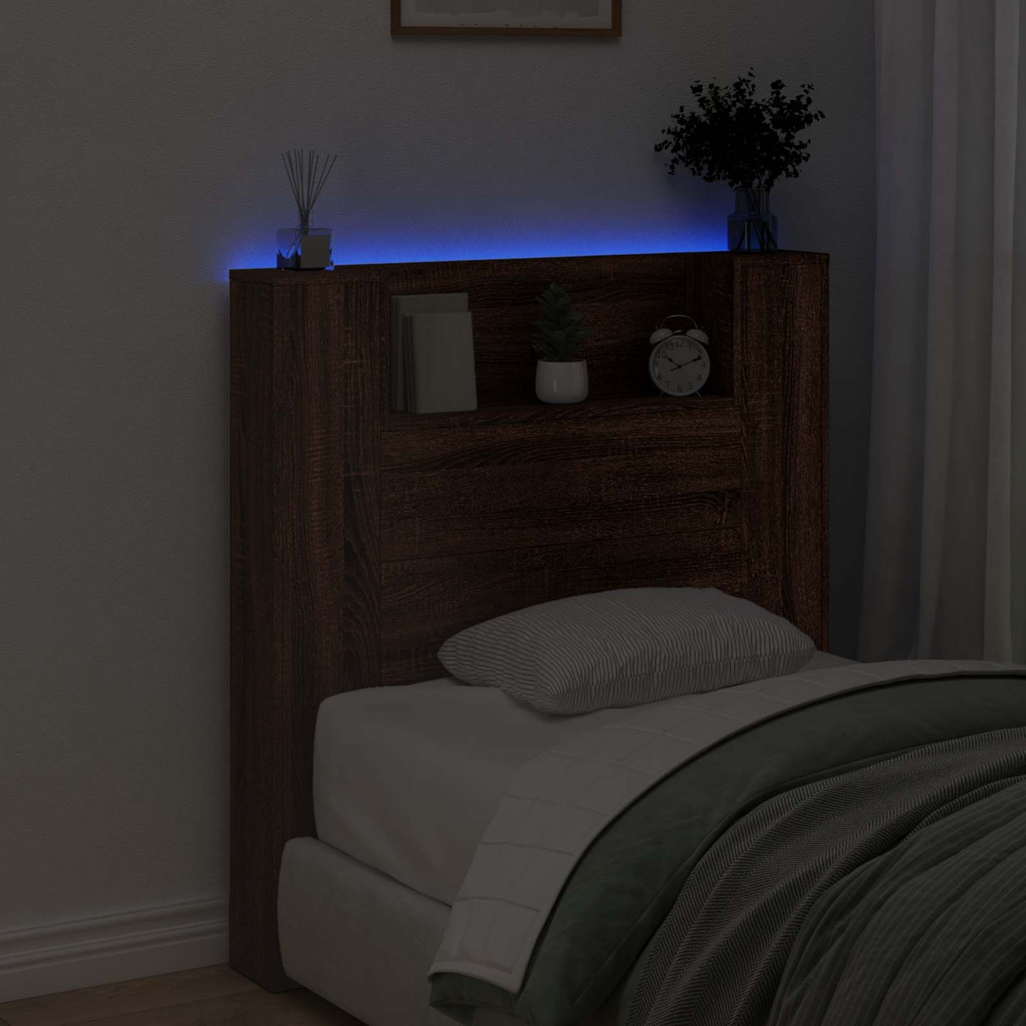 Headboard Brown Oak 100 x 16.5 x 103.5 cm Engineered Wood