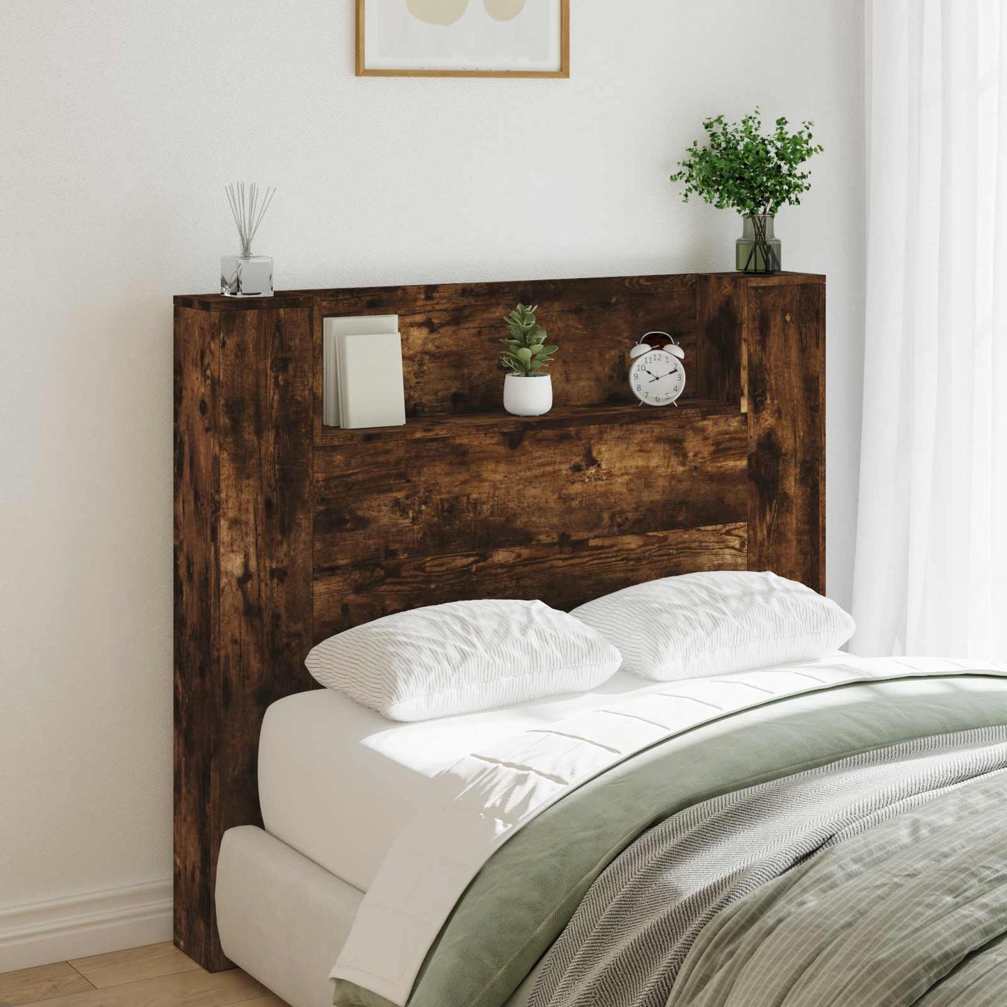 Headboard Smoked Oak Engineered Wood