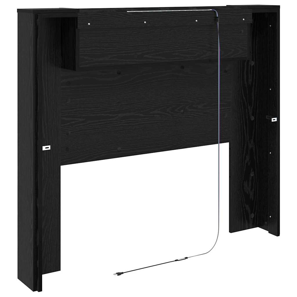 Headboard Black Oak 120 x 15 x 103.5 cm Engineered Wood