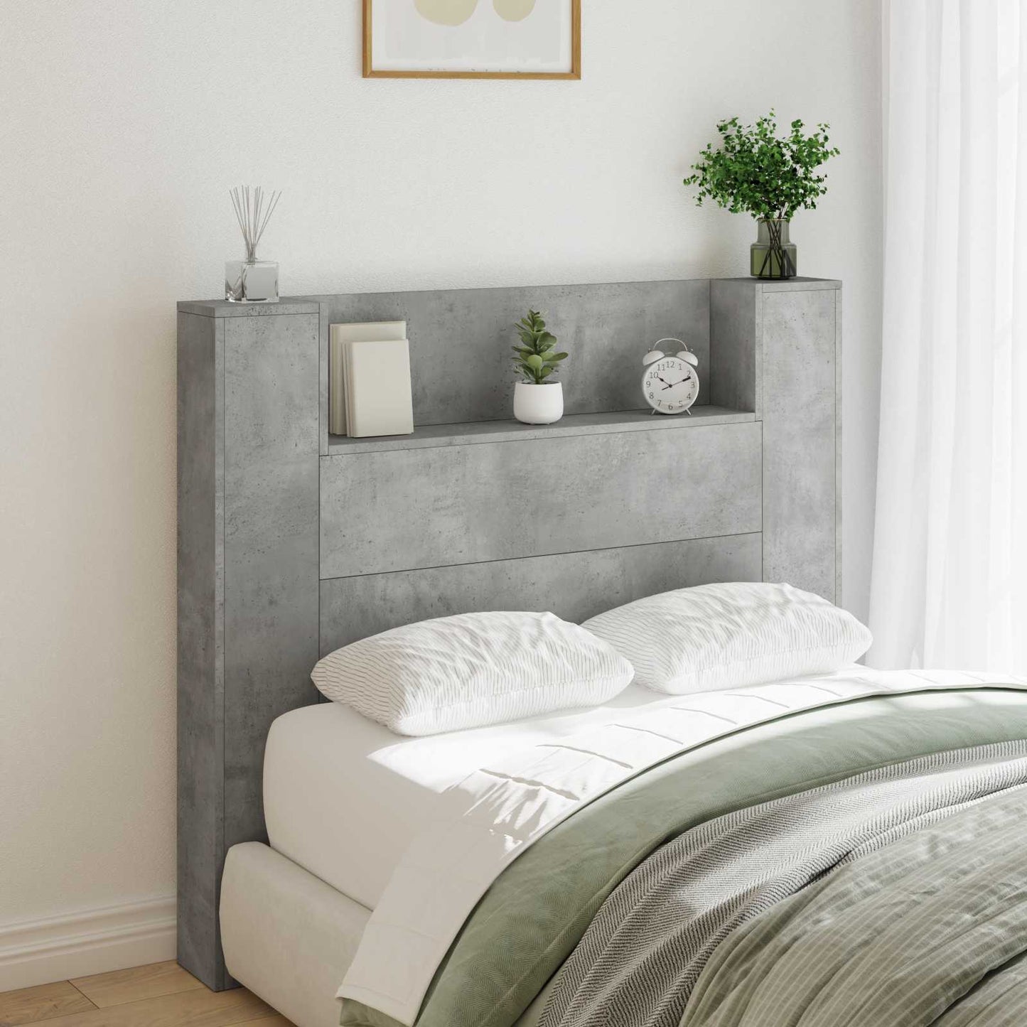Headboard Concrete Grey 120 x 16.5 x 103.5 cm Engineered Wood
