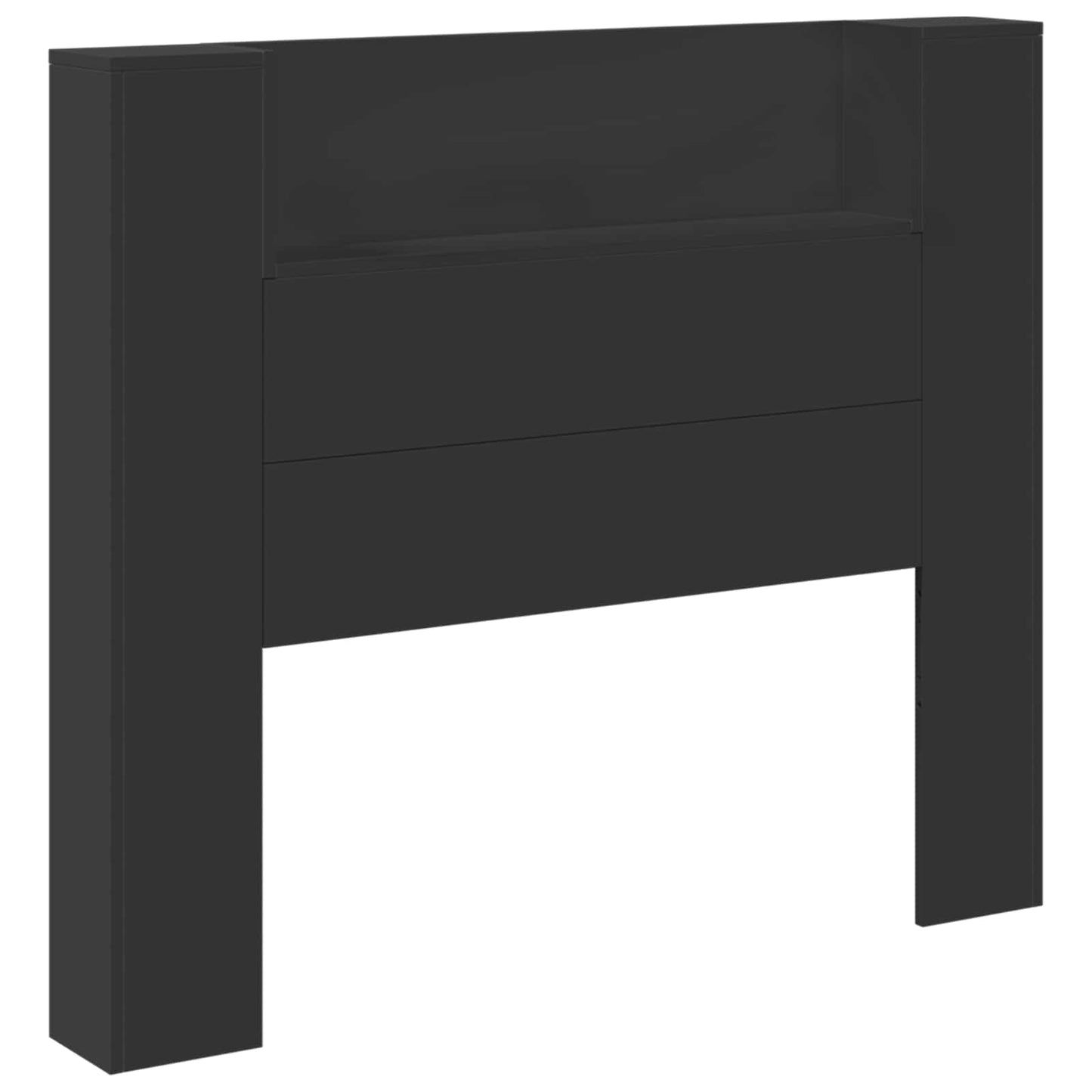 Headboard Black Engineered Wood