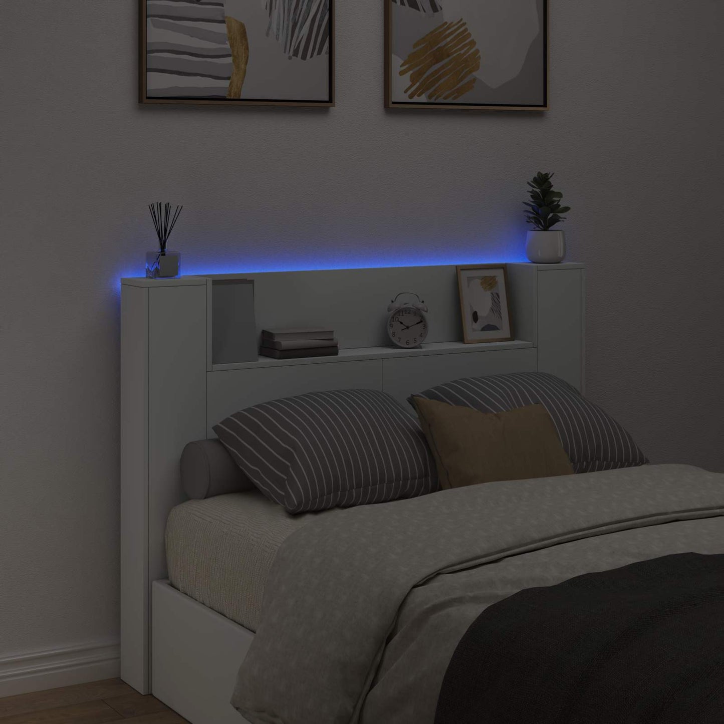 Headboard White 140 x 16.5 x 103.5 cm Engineered Wood