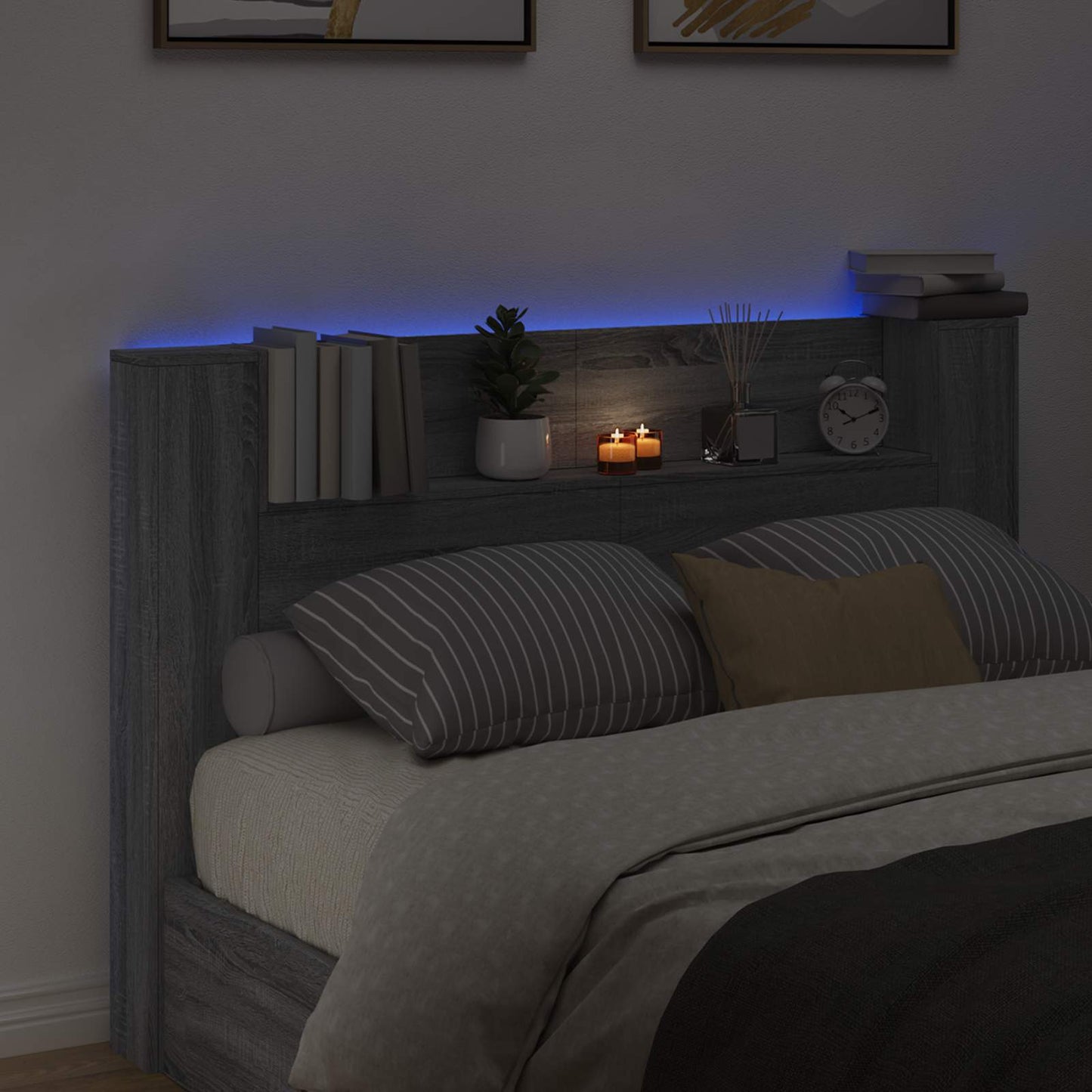 Headboard Grey Sonoma Engineered Wood