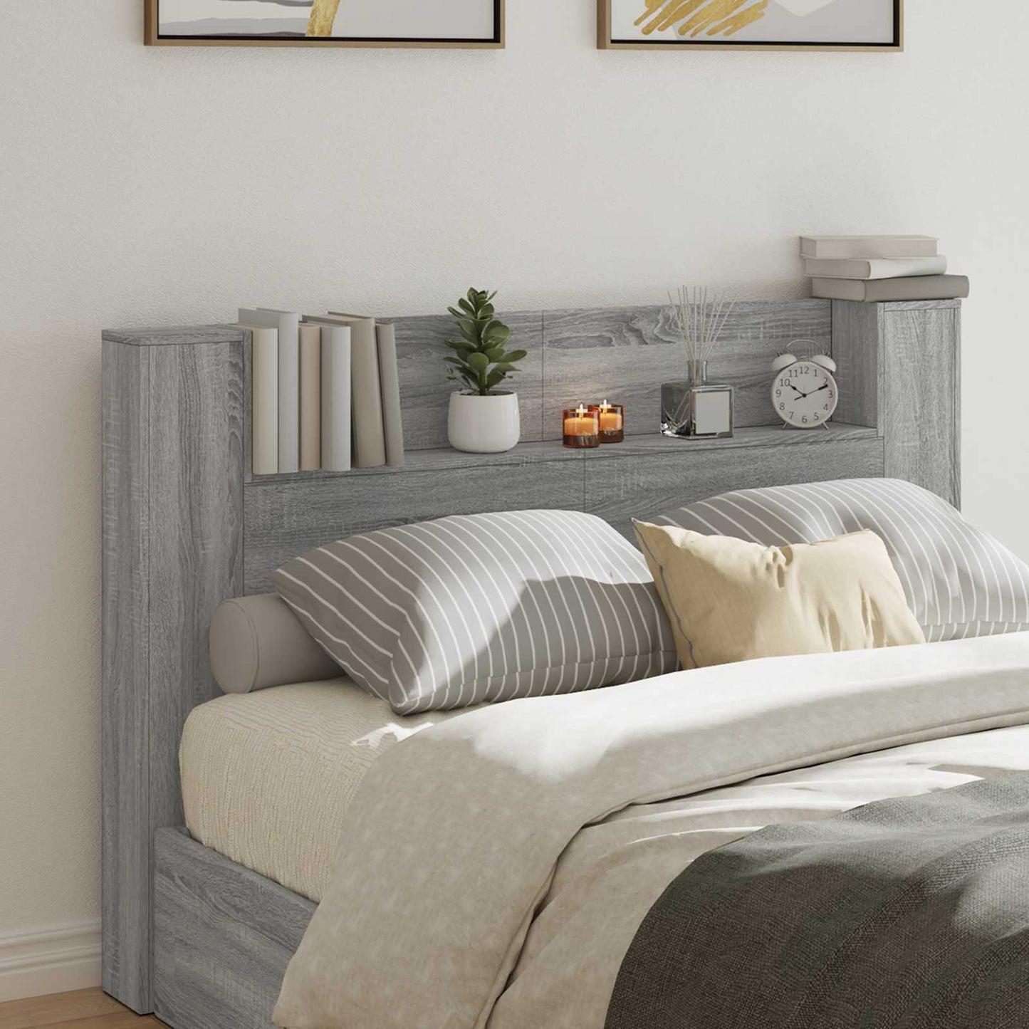 Headboard Grey Sonoma Engineered Wood