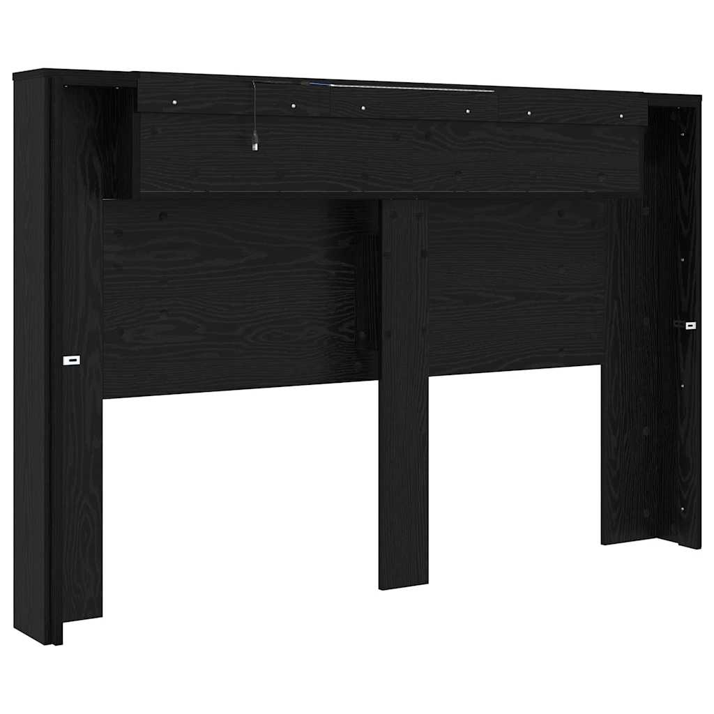 Headboard Black Oak 160 x 17 x 104.5 cm Engineered Wood