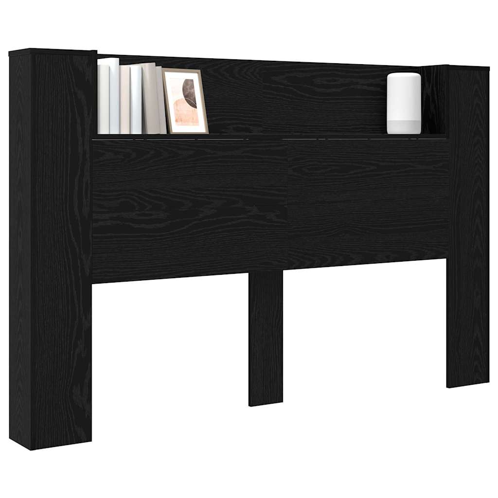 Headboard Black Oak 160 x 17 x 104.5 cm Engineered Wood