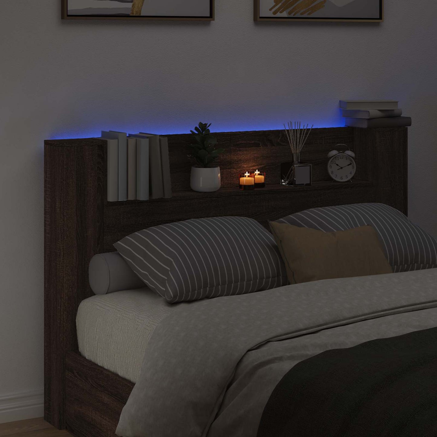Headboard Brown Oak 160 x 16.5 x 103.5 cm Engineered Wood