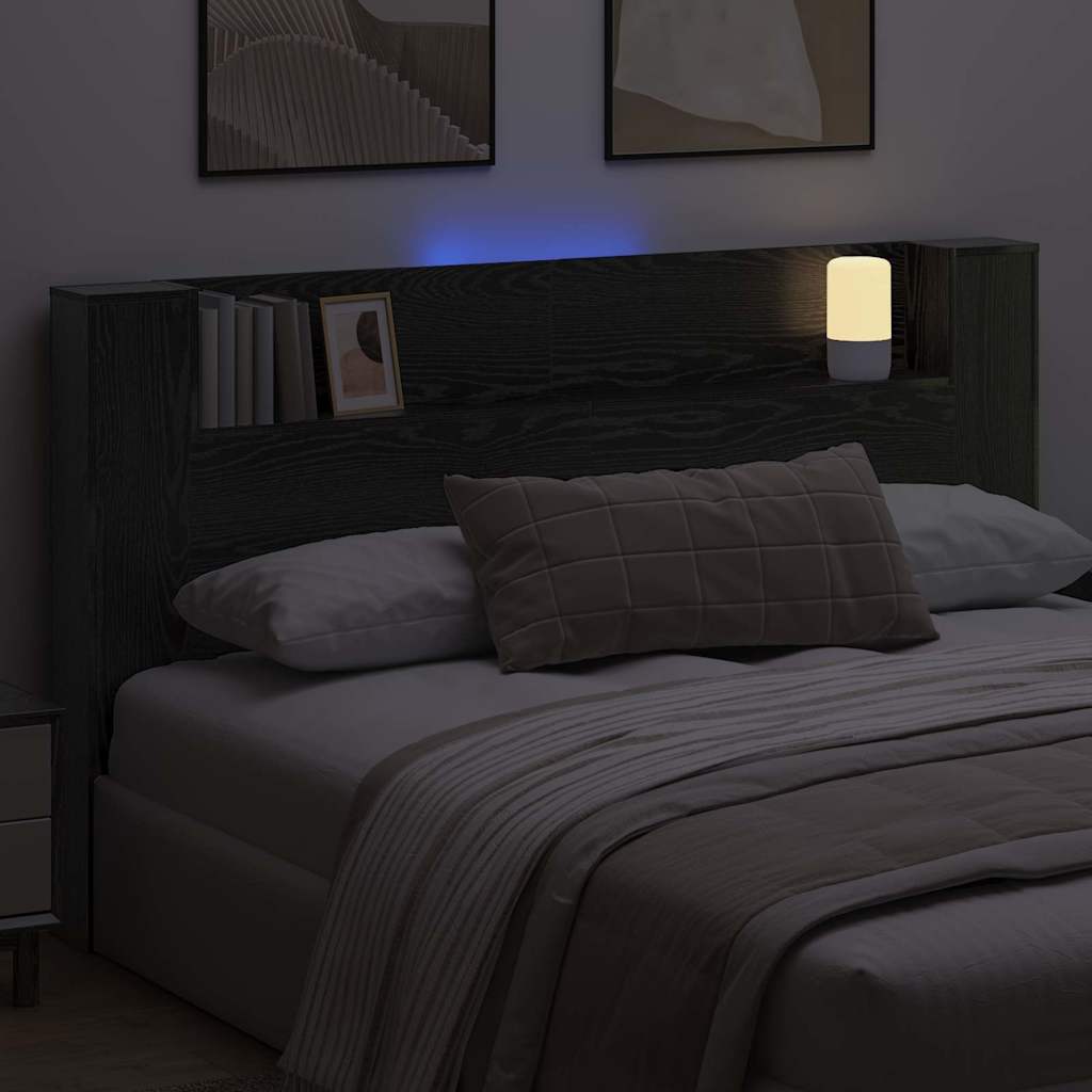 Headboard Black Oak Engineered Wood