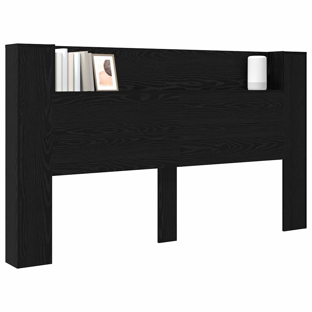 Headboard Black Oak 180 x 17 x 104.5 cm Engineered Wood
