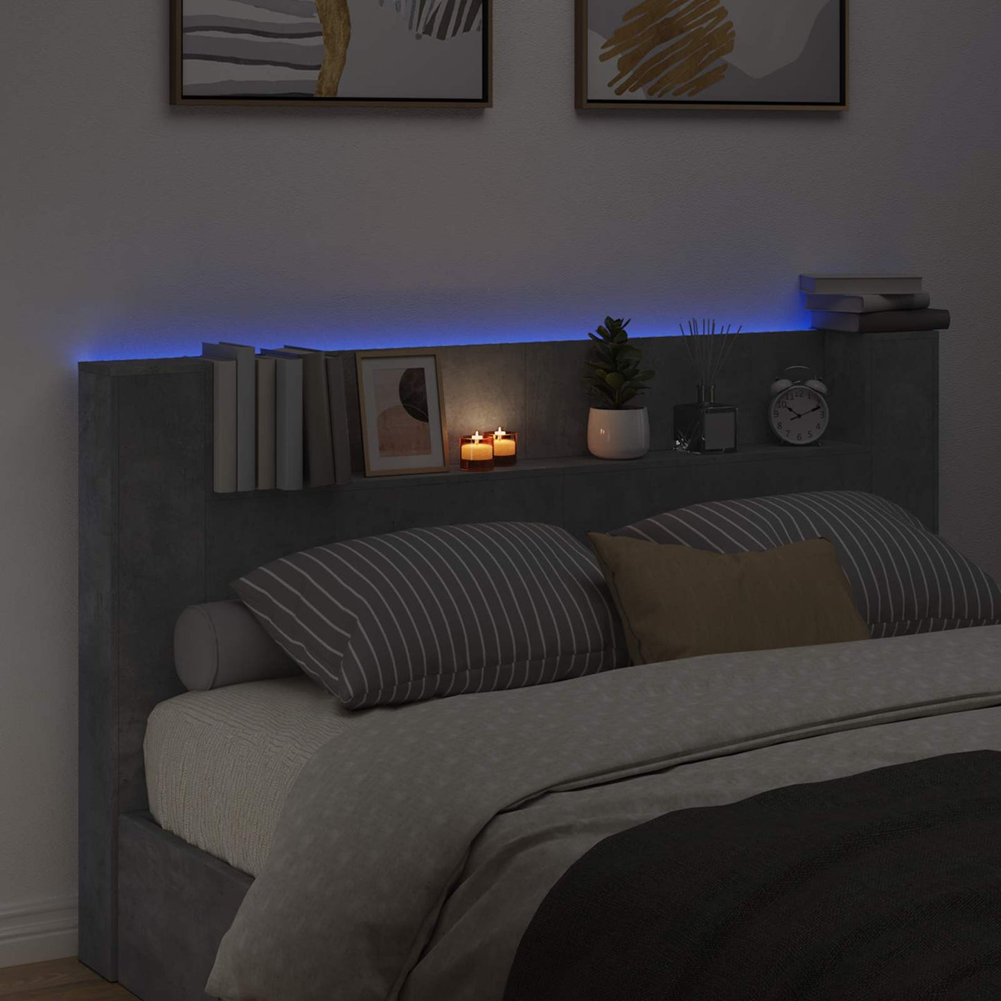 Headboard Concrete Grey 180 x 16.5 x 103.5 cm Engineered Wood
