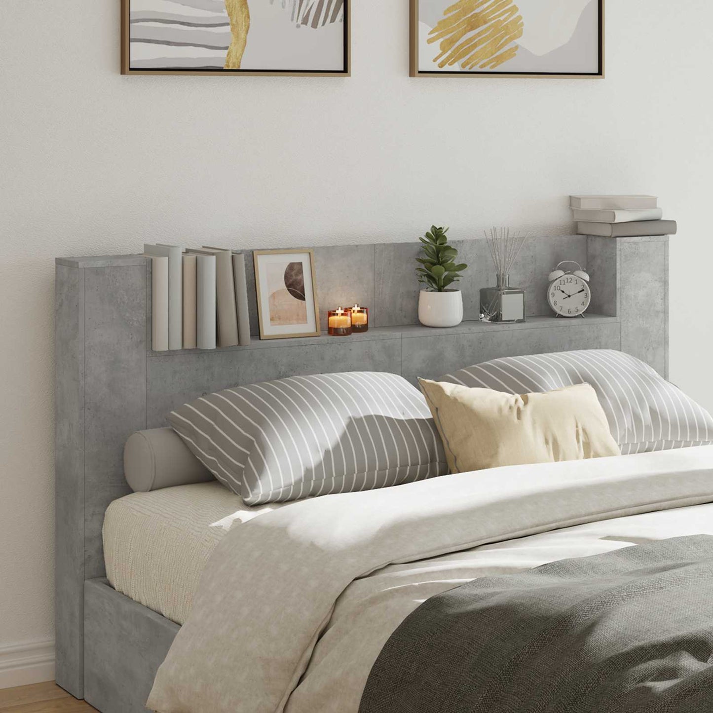 Headboard Concrete Grey 180 x 16.5 x 103.5 cm Engineered Wood