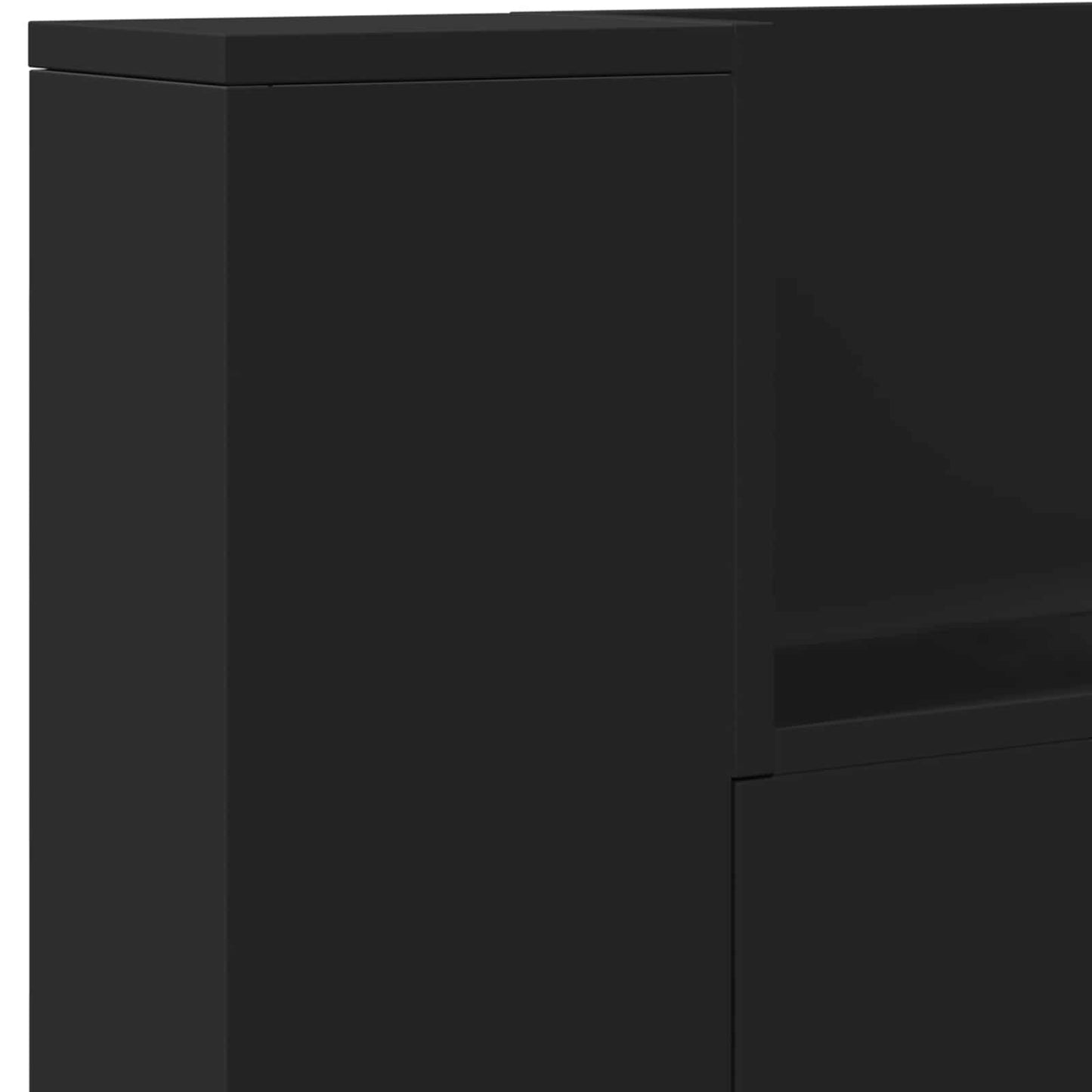 Headboard Black Engineered Wood