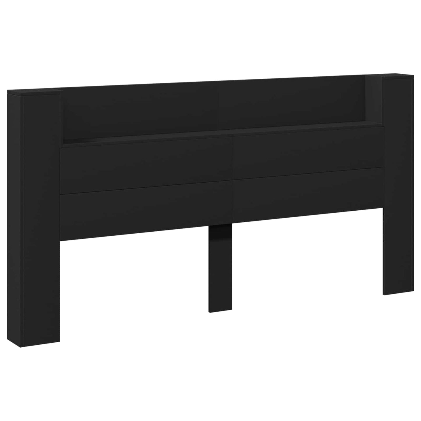 Headboard Black Engineered Wood
