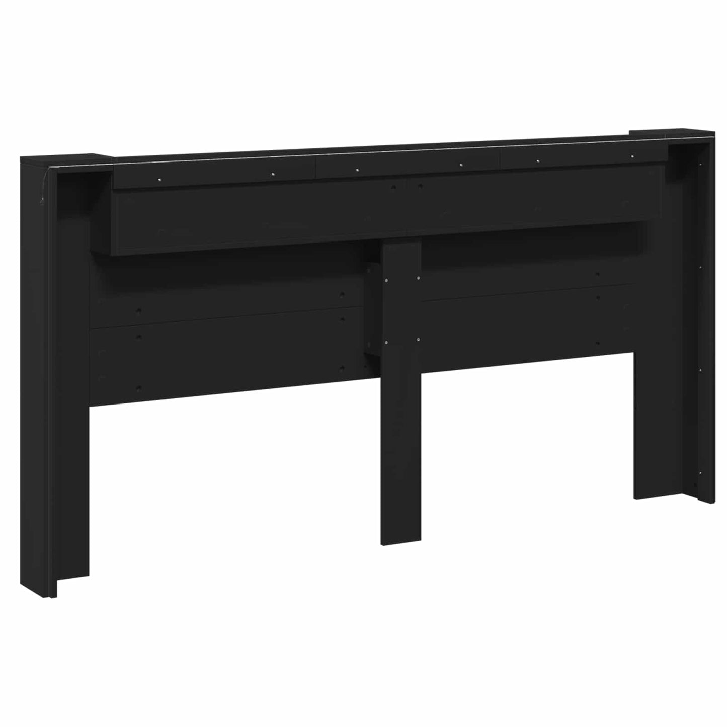 Headboard Black Engineered Wood