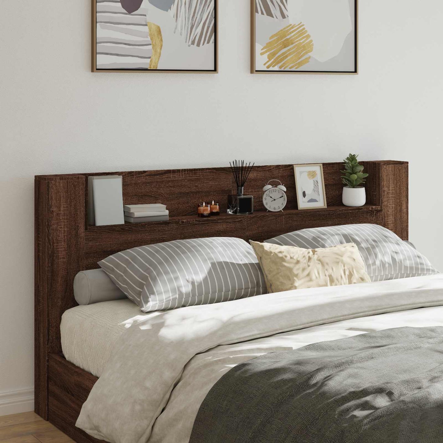 Headboard Brown Oak Engineered Wood