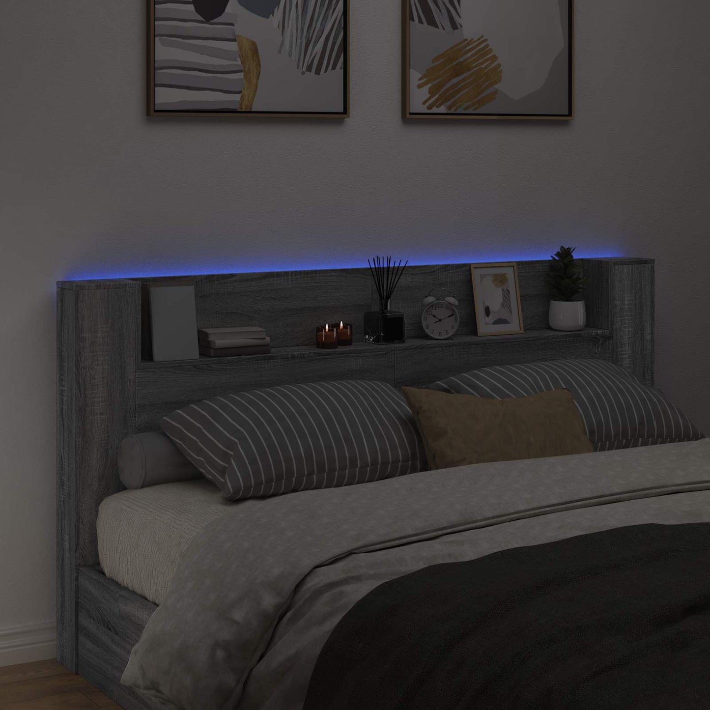 Headboard Grey Sonoma 200 x 16.5 x 103.5 cm Engineered Wood