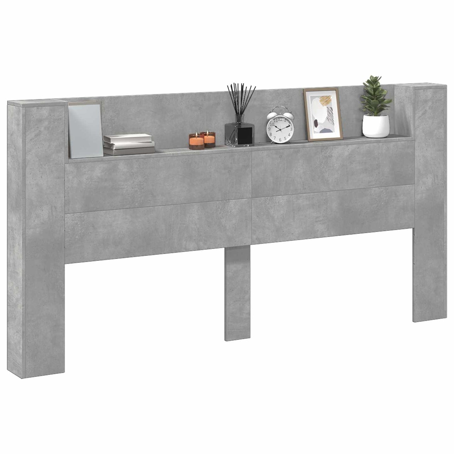 Headboard Concrete Grey 200 x 16.5 x 103.5 cm Engineered Wood