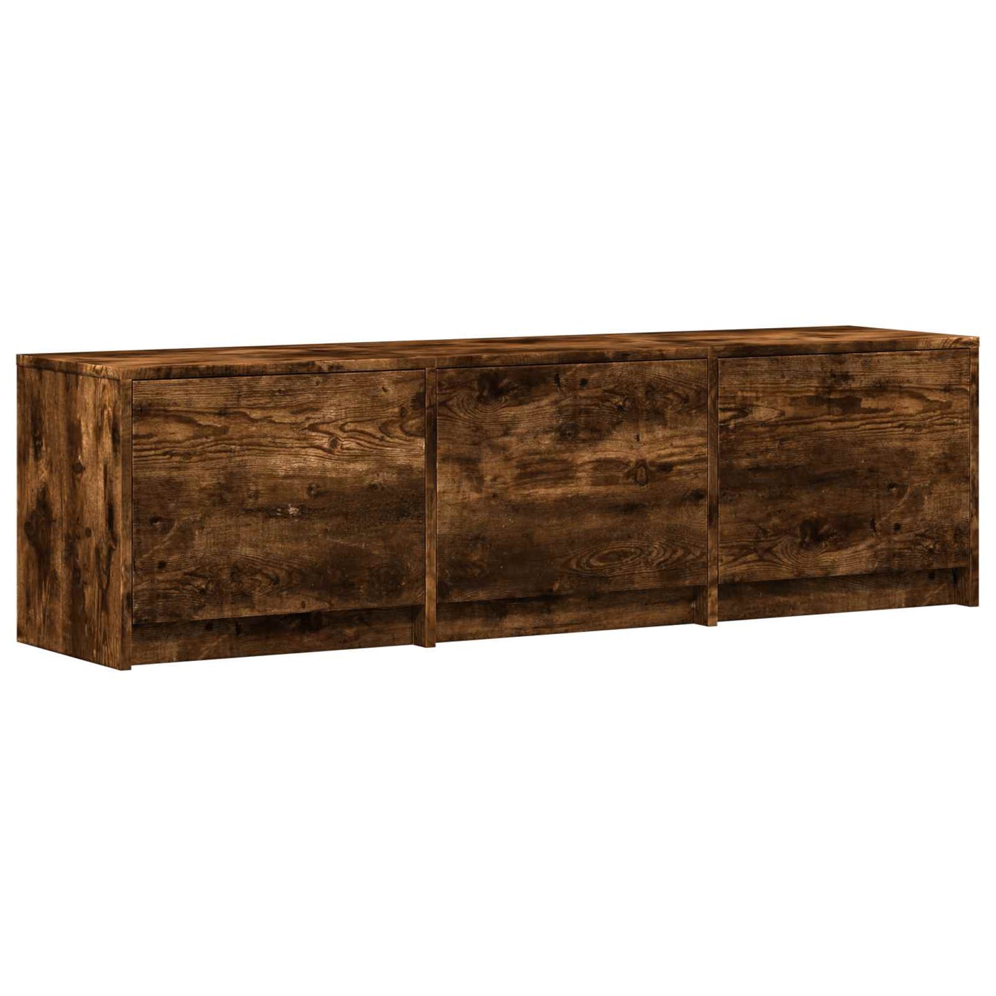 TV Cabinet with LED Smoked Oak 140 x 34 x 40 cm Engineered Wood
