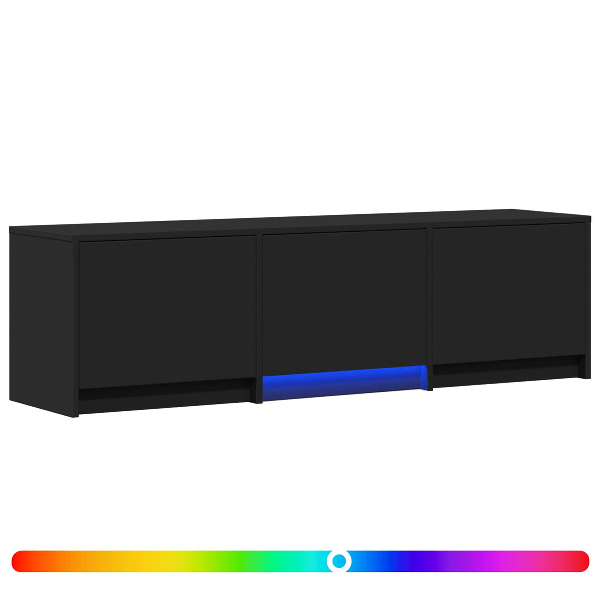 TV Cabinet with LED 140 x 34 x 40 cm Black Engineered Wood