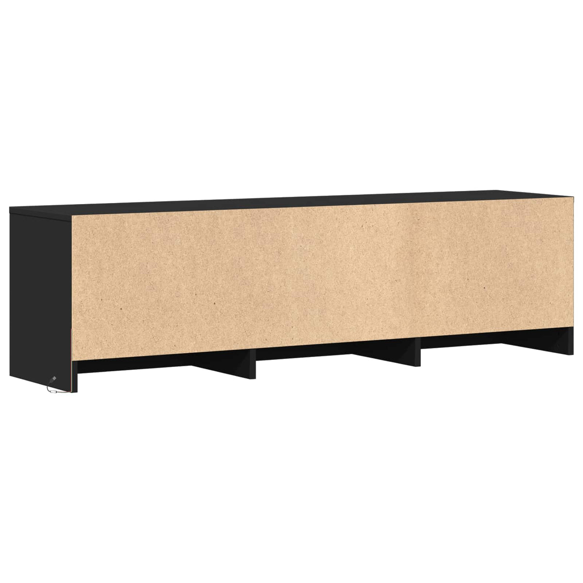 TV Cabinet with LED 140 x 34 x 40 cm Black Engineered Wood