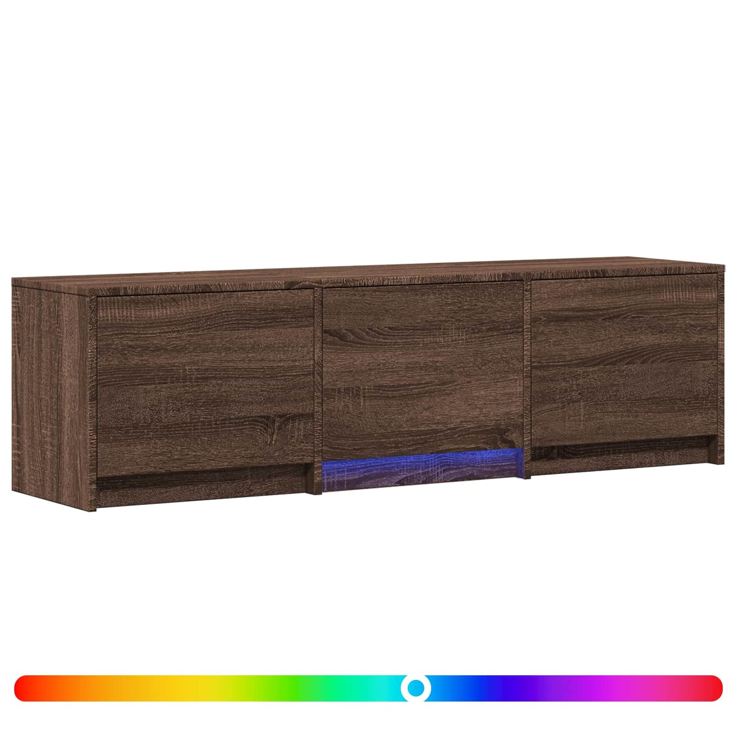 TV Cabinet with LED Brown Oak 140 x 34 x 40 cm Engineered Wood
