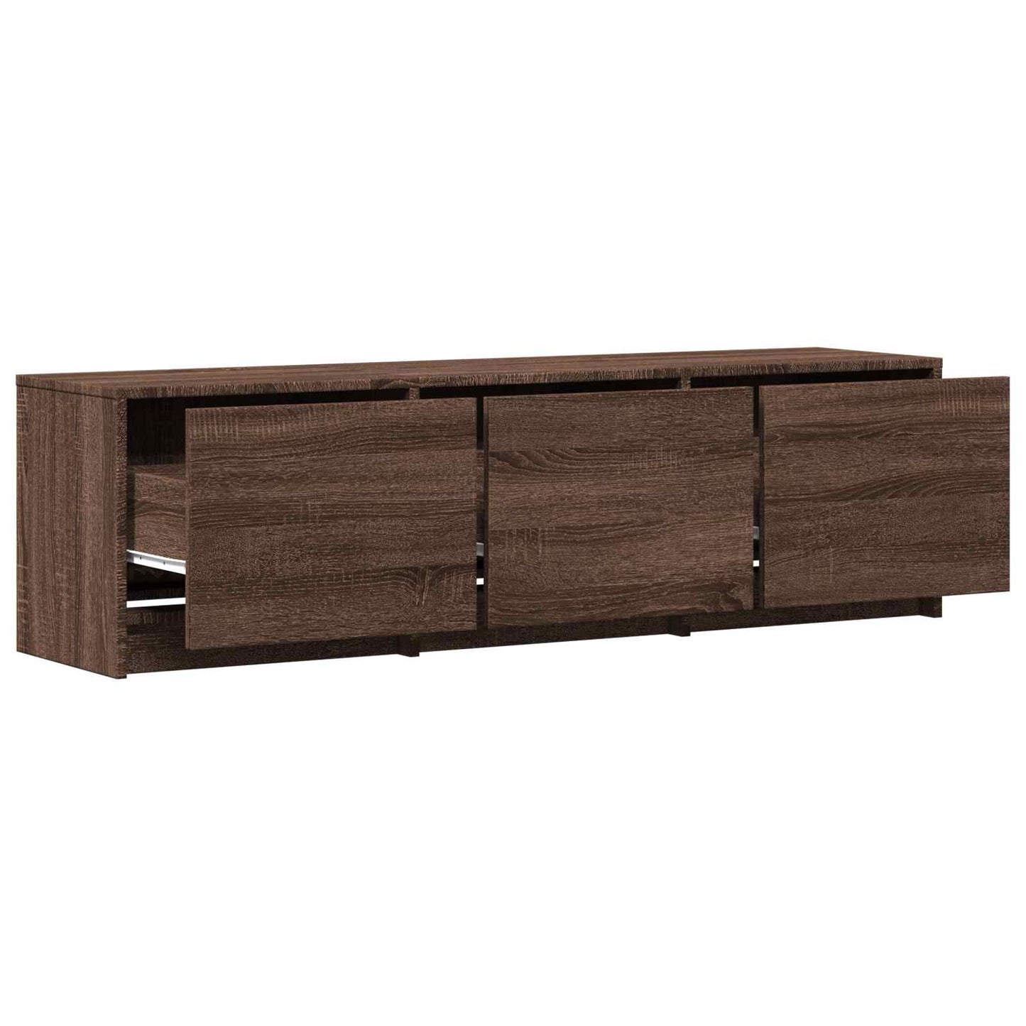 TV Cabinet with LED Brown Oak 140 x 34 x 40 cm Engineered Wood