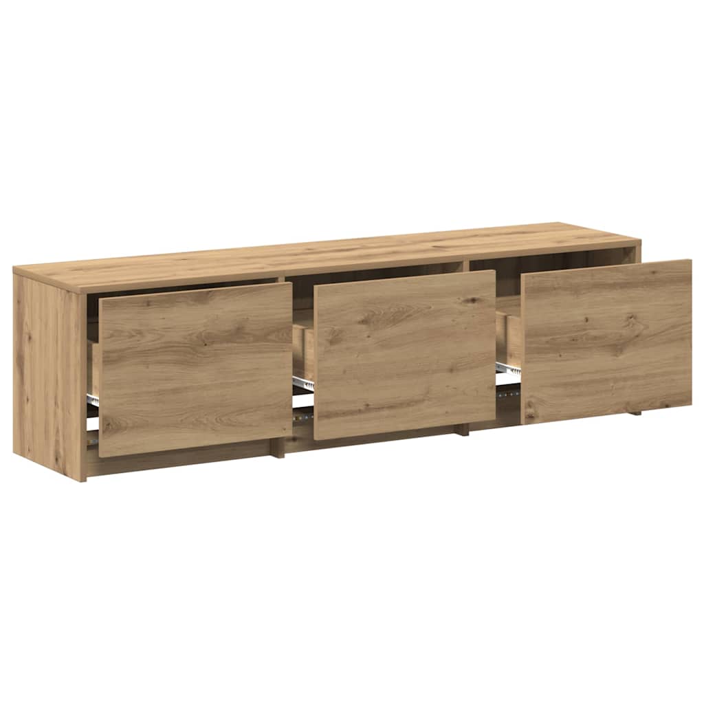 TV Cabinet with LED with Drawer Artisian Oak 140 x 34 x 40 cm