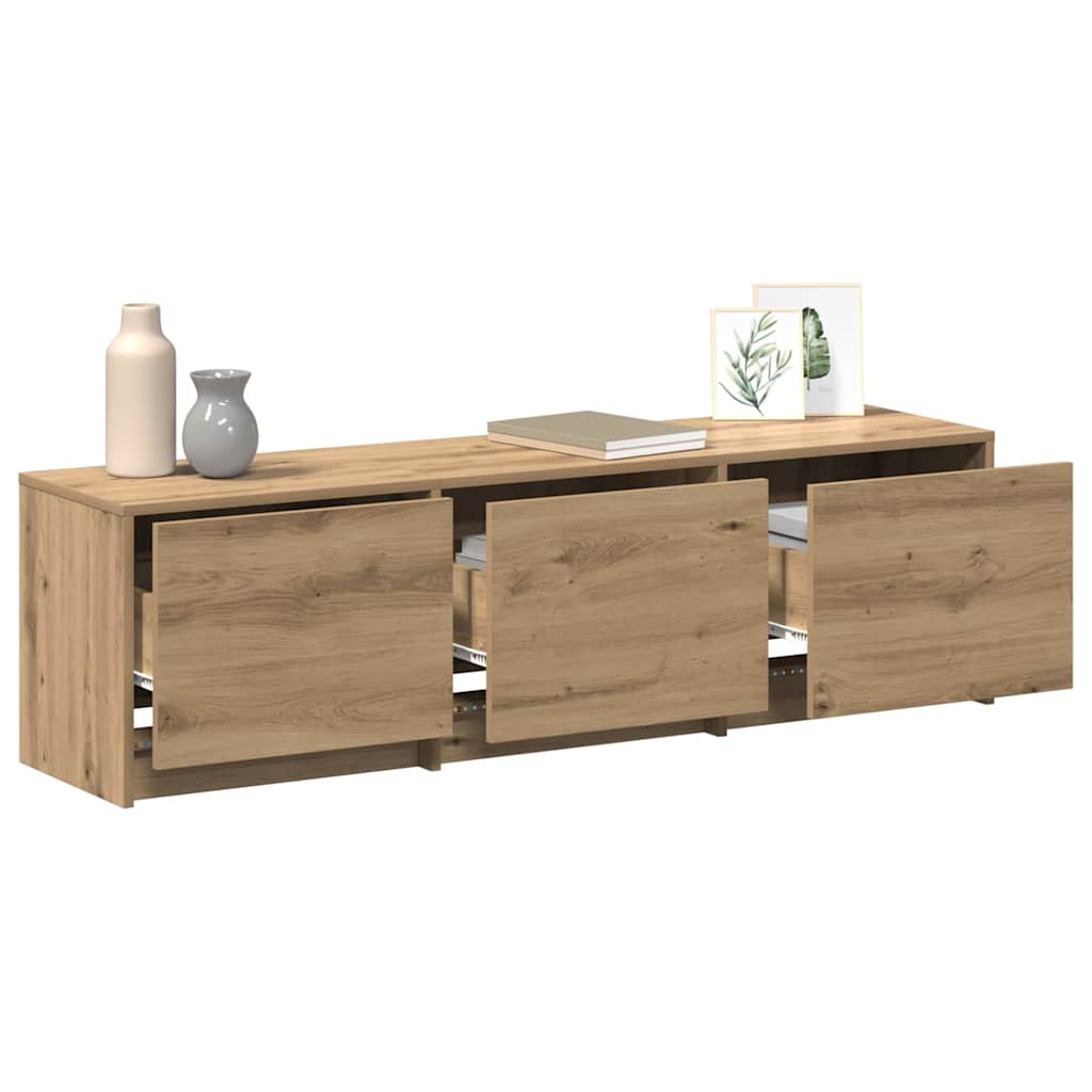 TV Cabinet with LED with Drawer Artisian Oak 140 x 34 x 40 cm