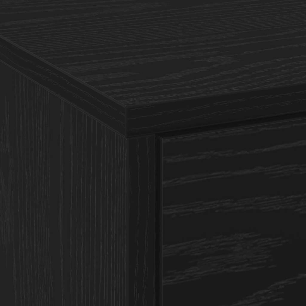 TV Cabinet with LED Black Oak 140 x 34 x 40 cm Engineered Wood