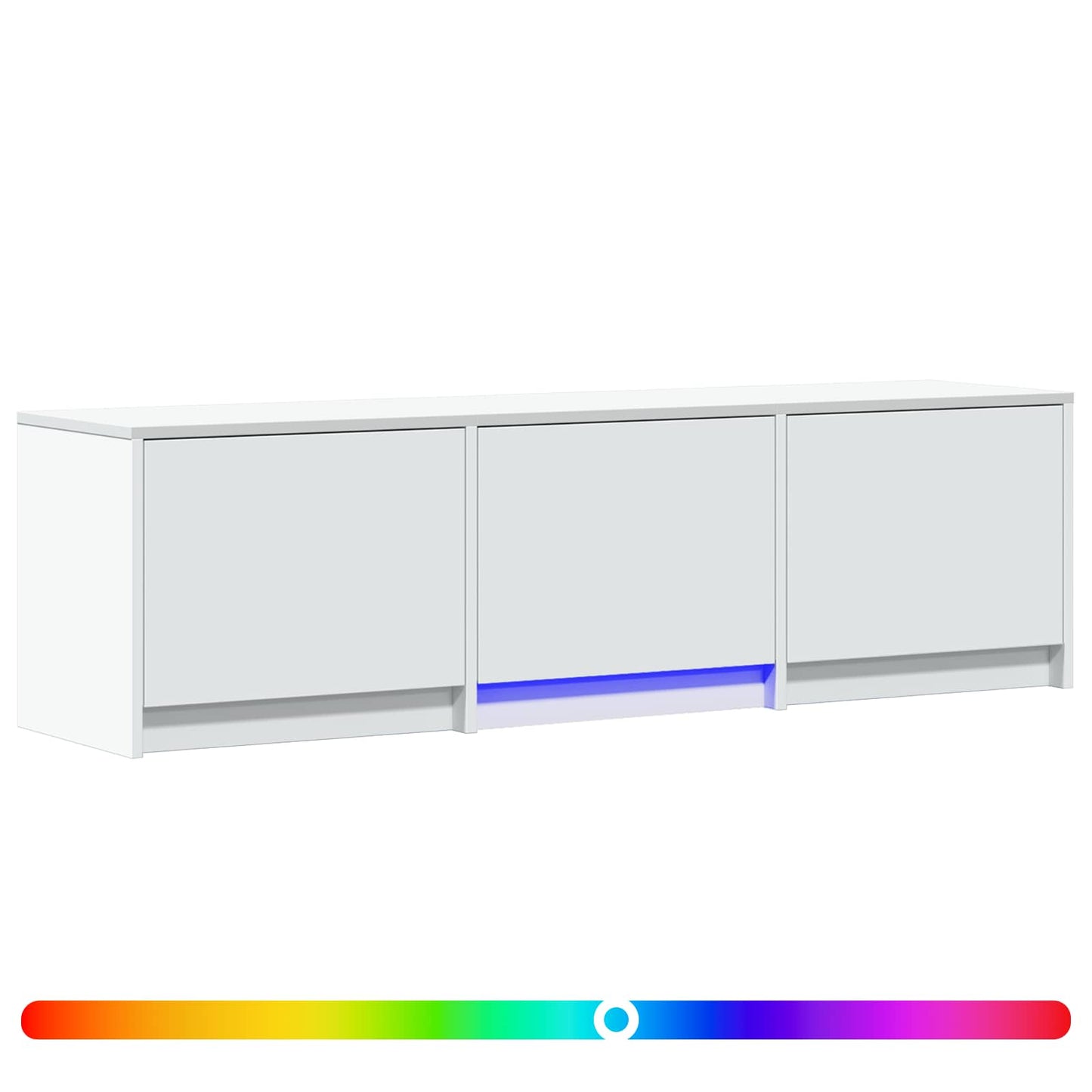 TV Cabinet with LED White 140 x 34 x 40 cm Engineered Wood