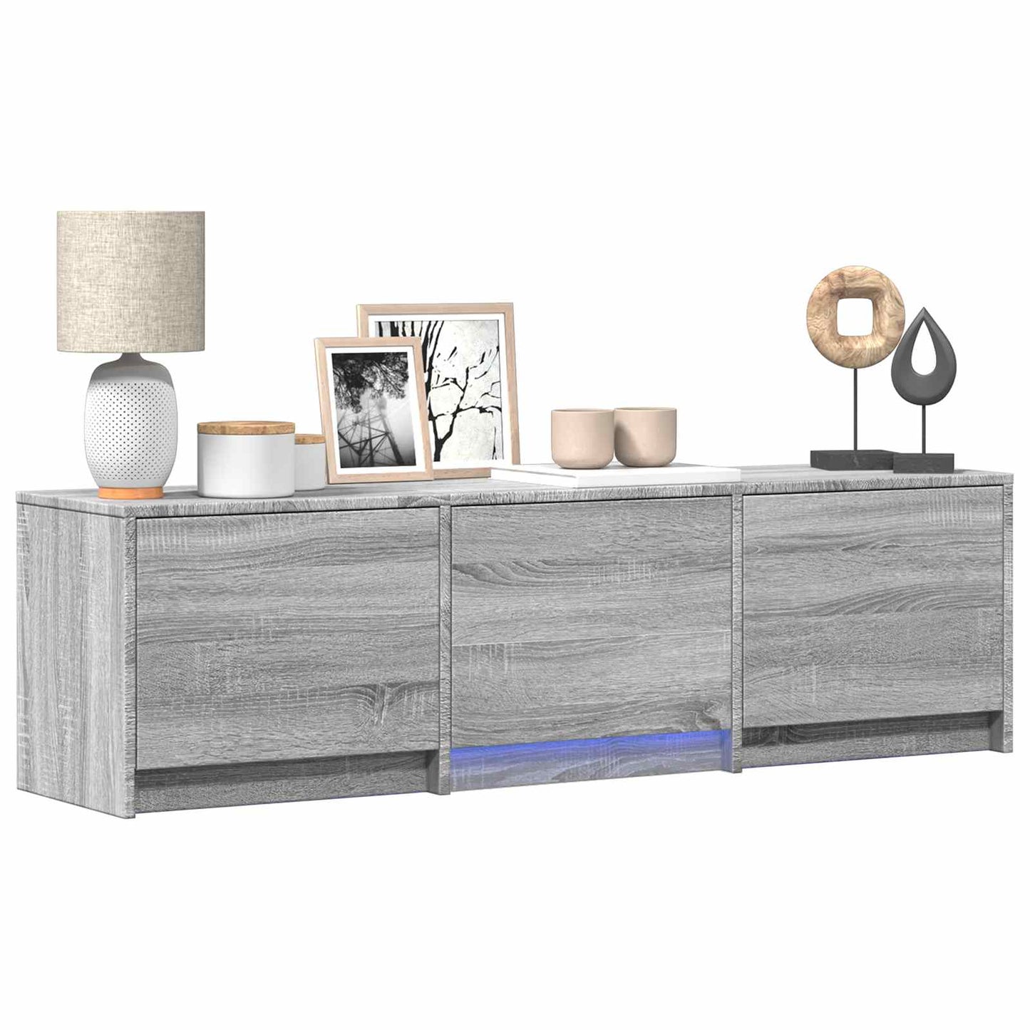 TV Cabinet with LED with LED Grey Sonoma 140 x 34 x 40 cm
