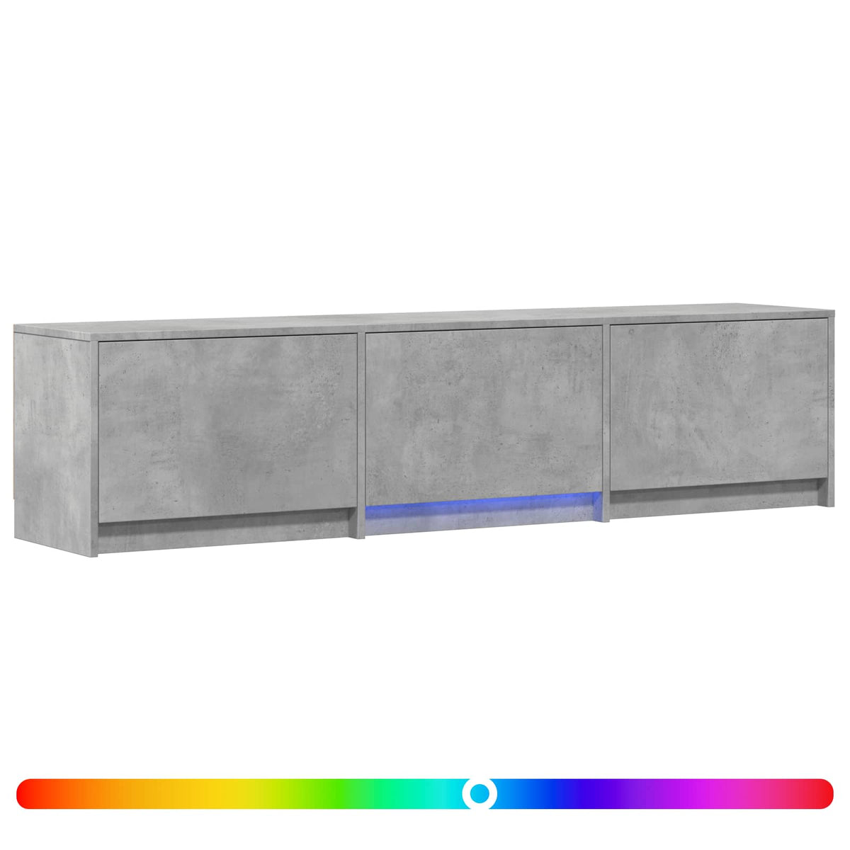 TV Cabinet with LED 165x34x40 cm Concrete Grey Engineered Wood