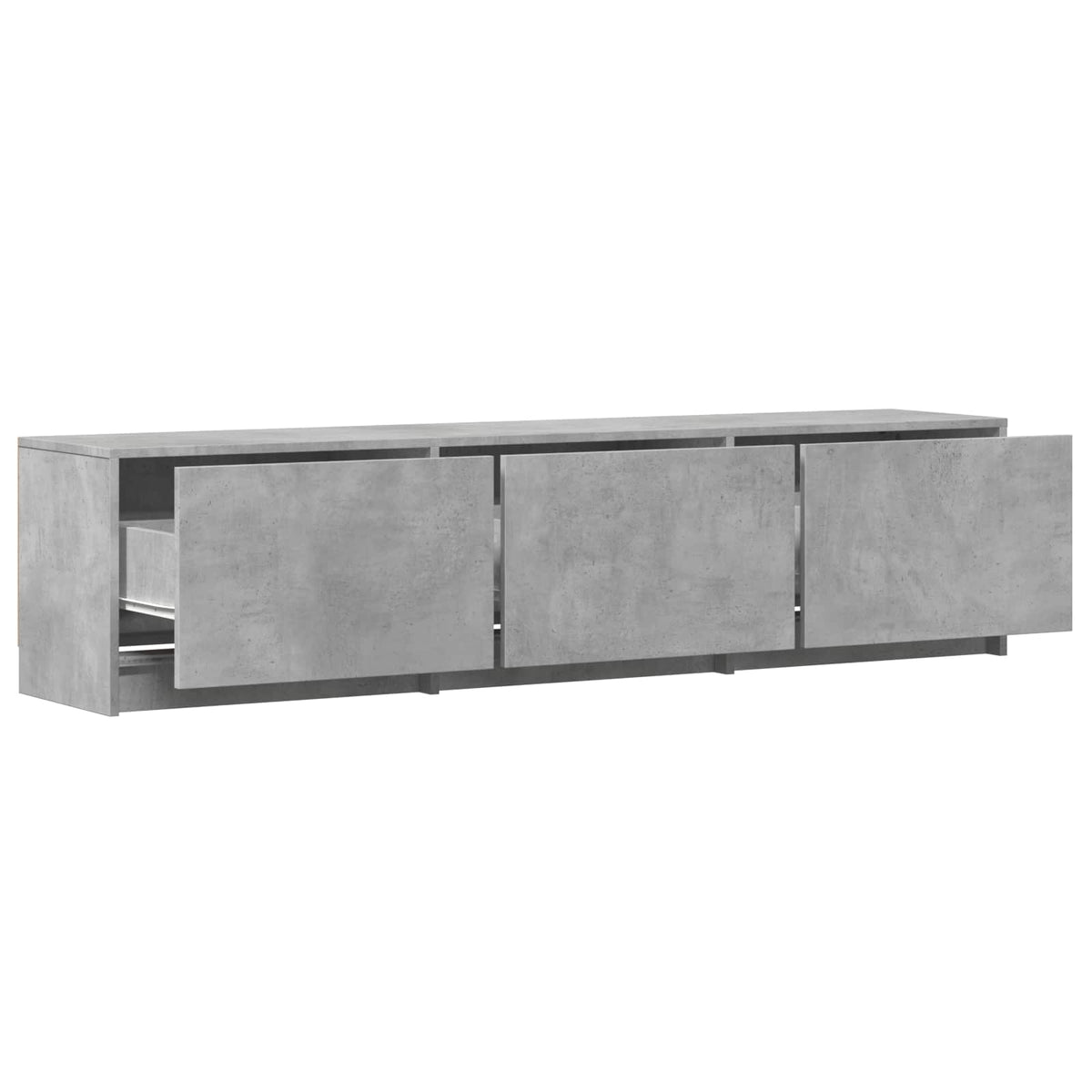 TV Cabinet with LED 165x34x40 cm Concrete Grey Engineered Wood