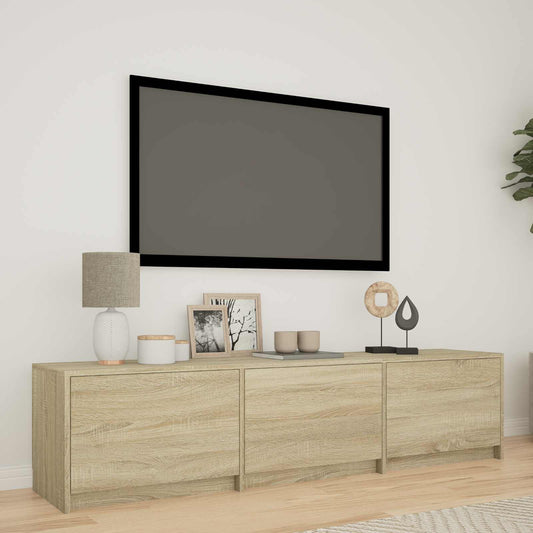 TV Cabinet with LED Sonoma Oak 165 x 34 x 40 cm Engineered Wood
