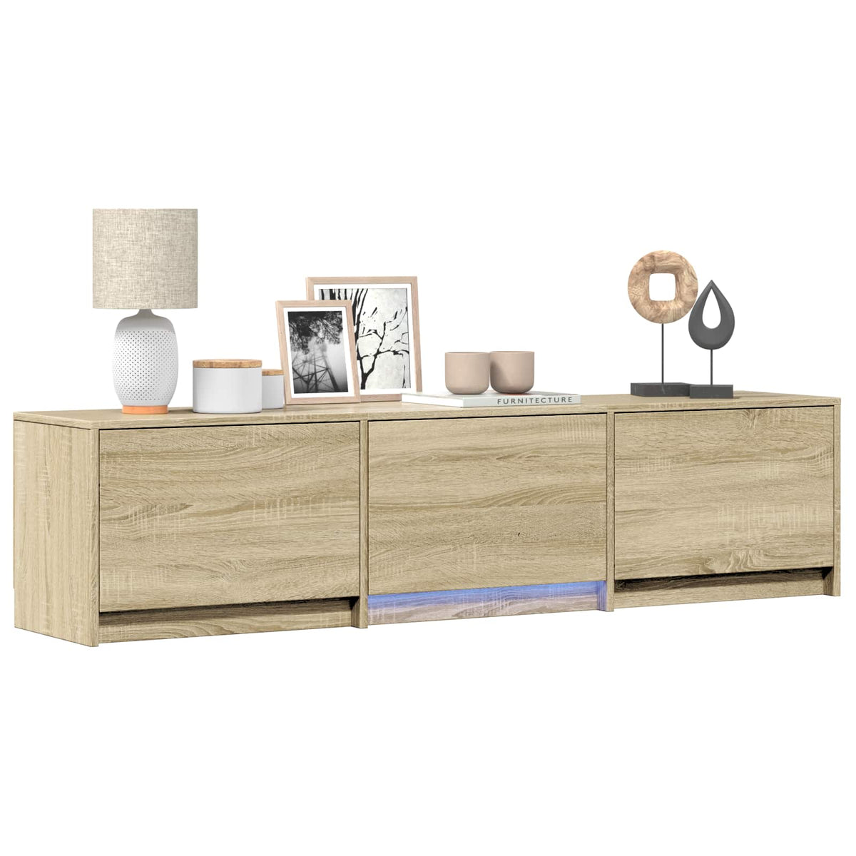 TV Cabinet with LED 165 x 34 x 40 cm Sonoma Oak Engineered Wood