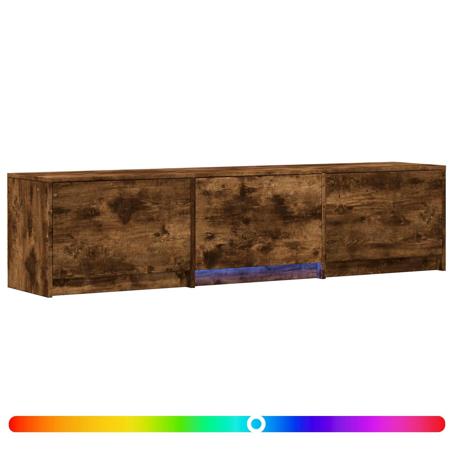TV Cabinet with LED Smoked Oak 165 x 34 x 40 cm Engineered Wood