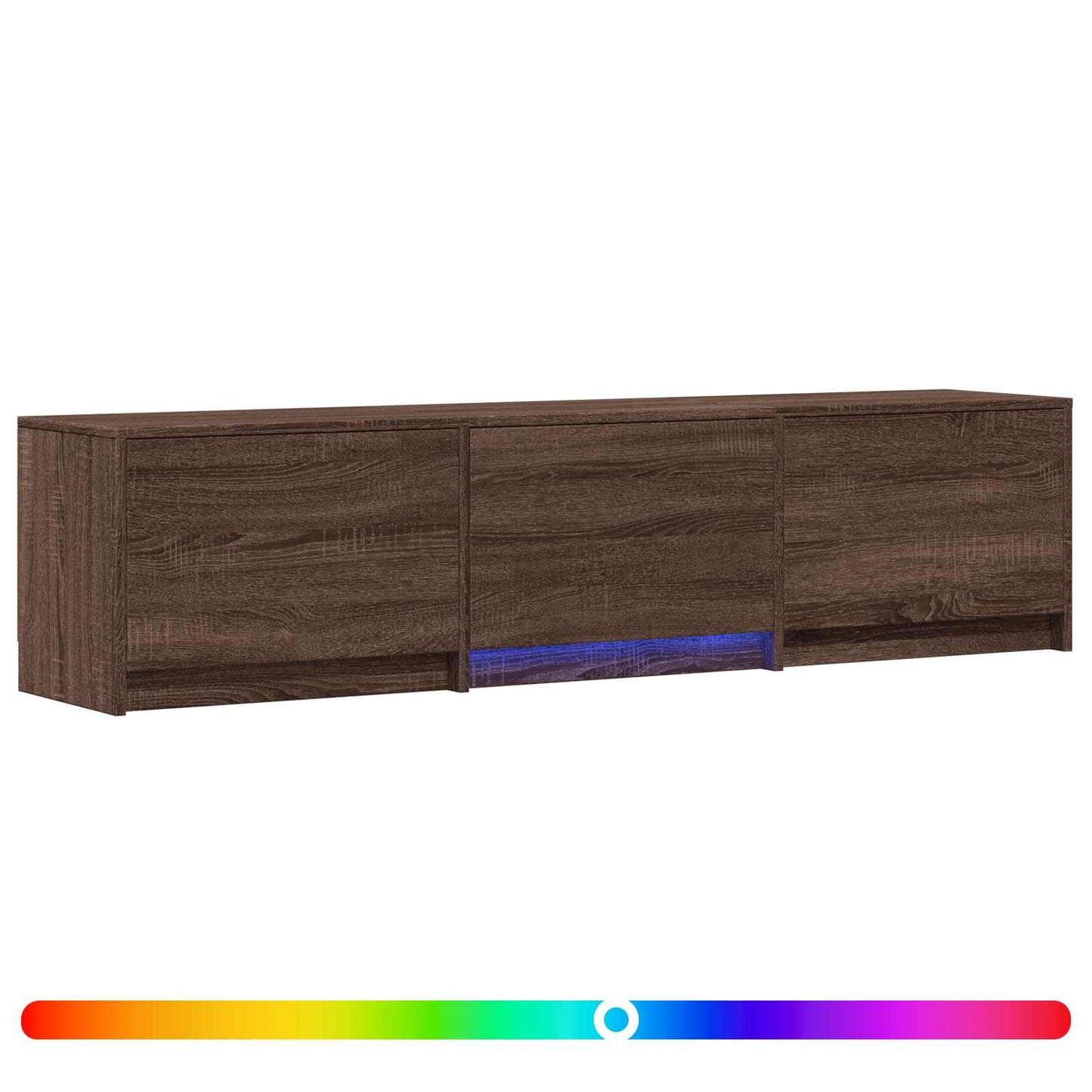 TV Cabinet with LED Brown Oak 165 x 34 x 40 cm Engineered Wood